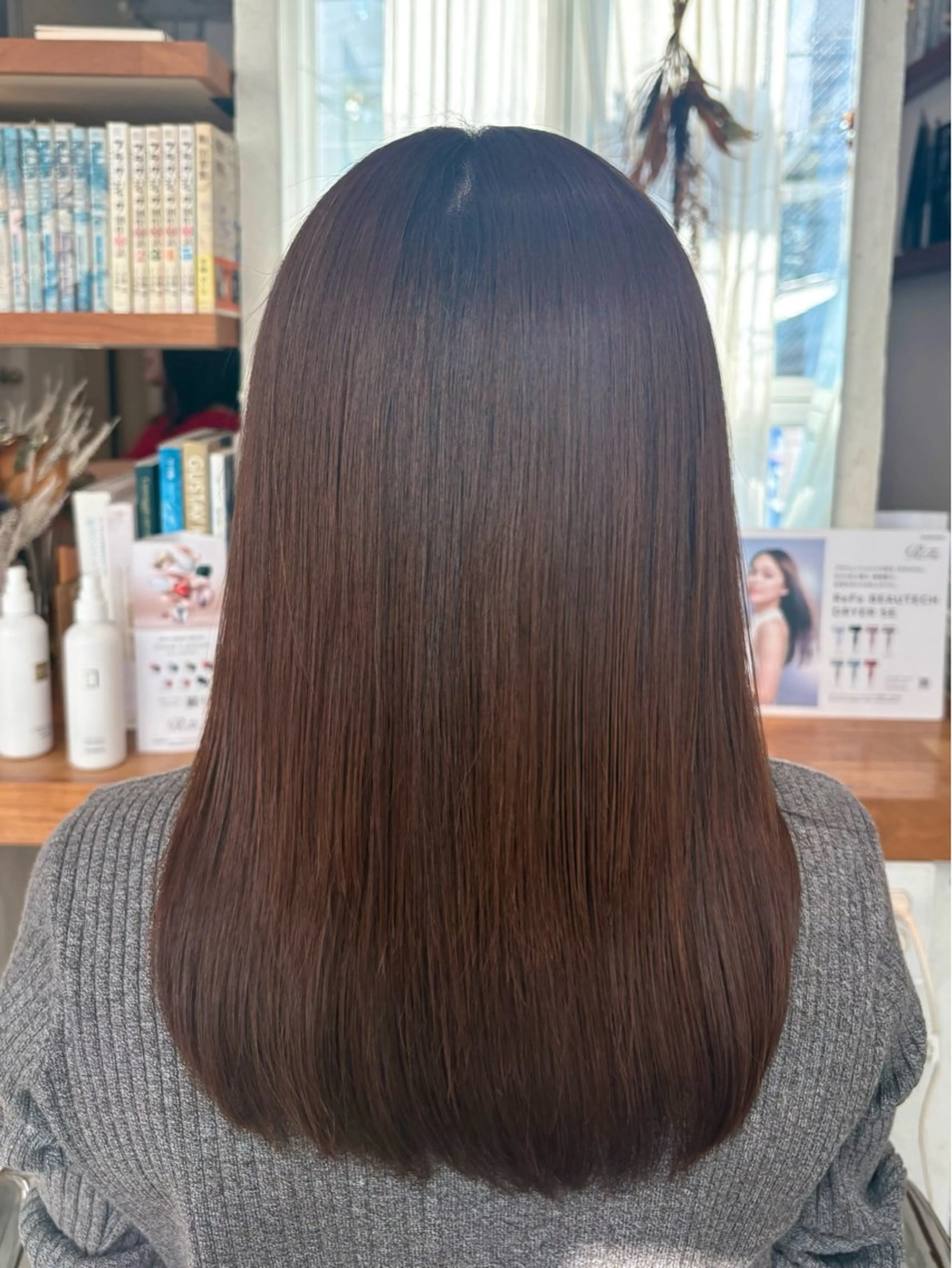 ロング ケアカラー 髪質改善 トリートメント ヘアカラー トリートメント rina/似合わせ/ 艶髪カラー/髪質改善のヘアスタイル