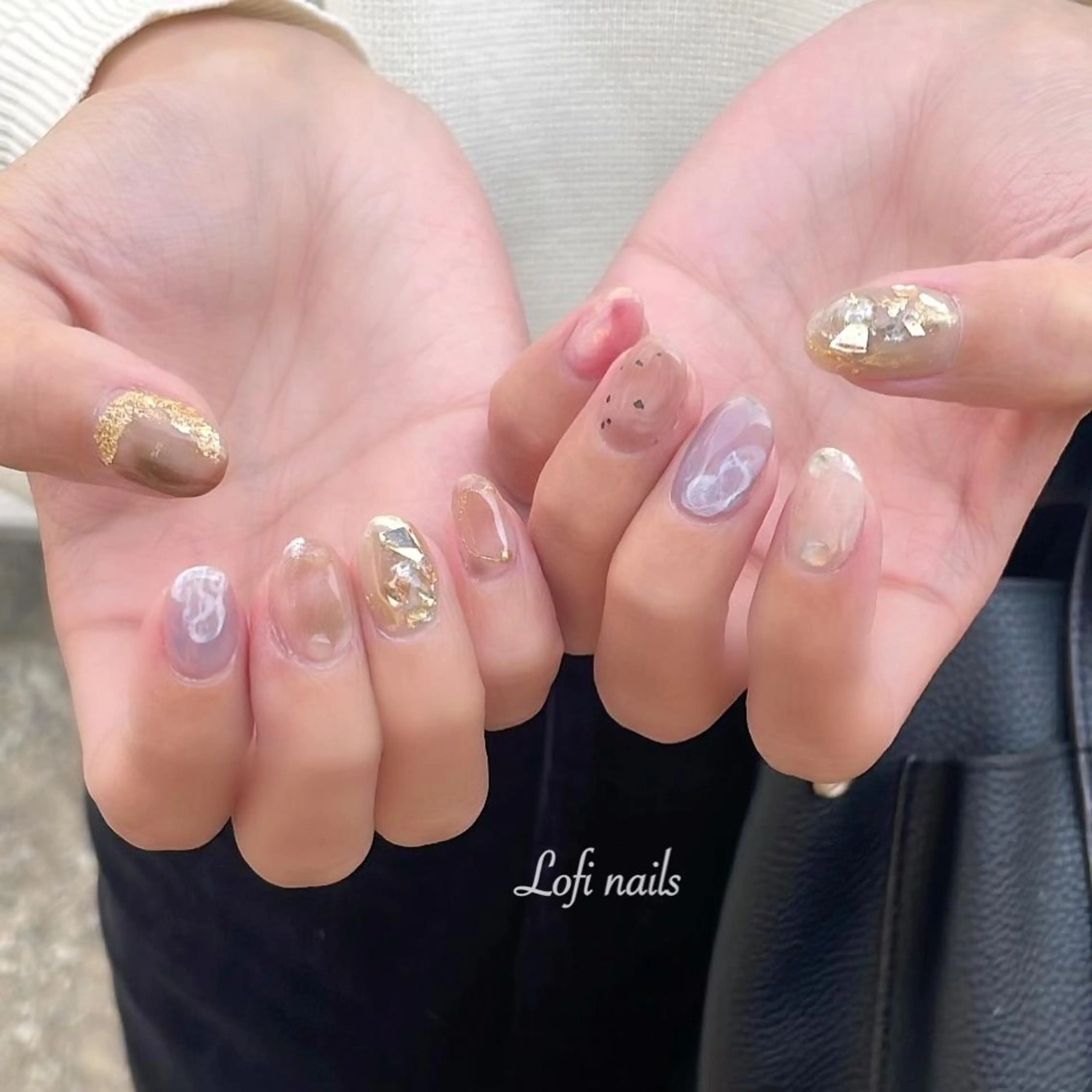 ショート ネイル ニュアンスネイル Lofi nails ゆきこのネイルデザイン