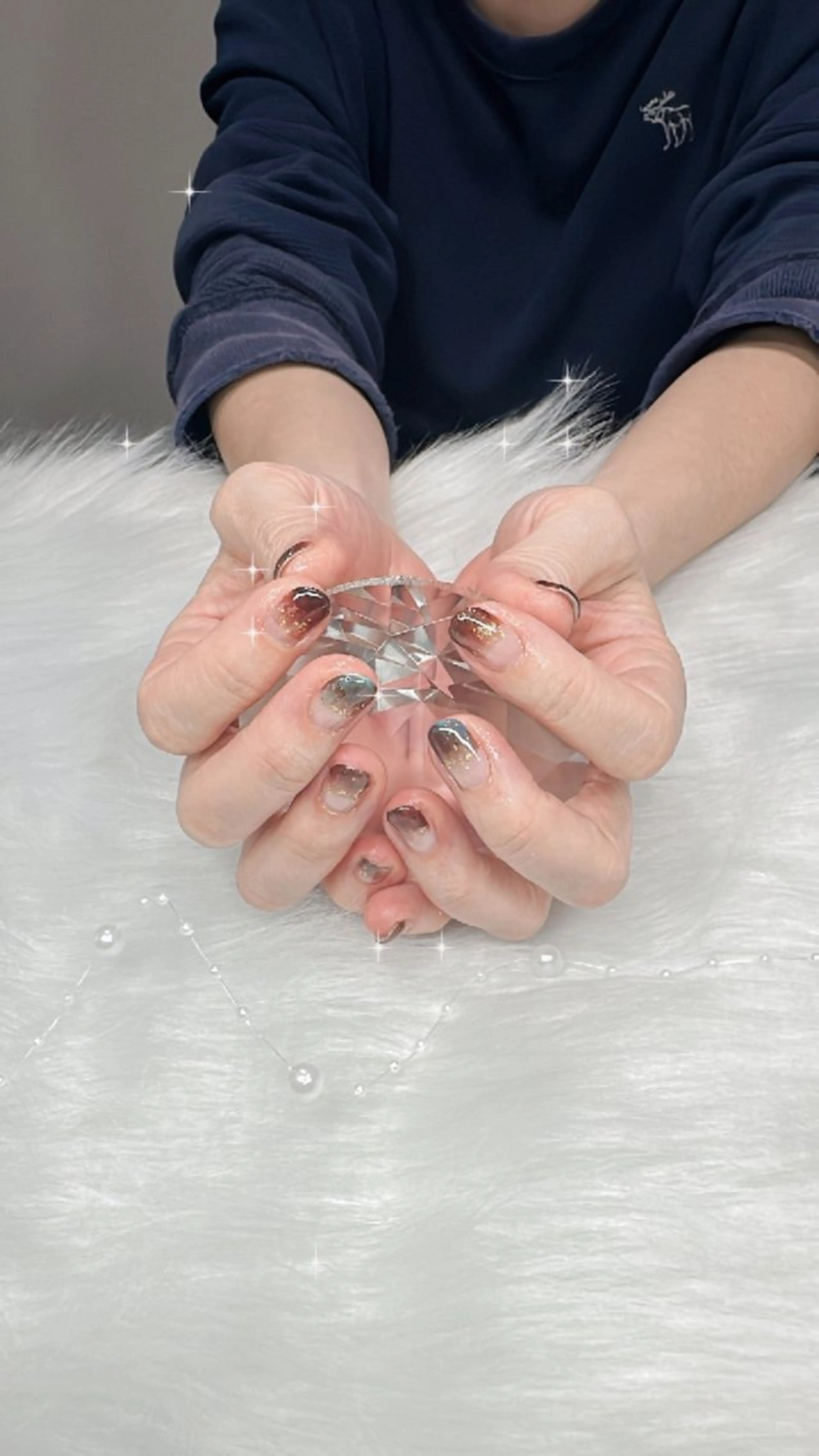 ネイル ブルー ニュアンスネイル 中西 美羽のネイルデザイン