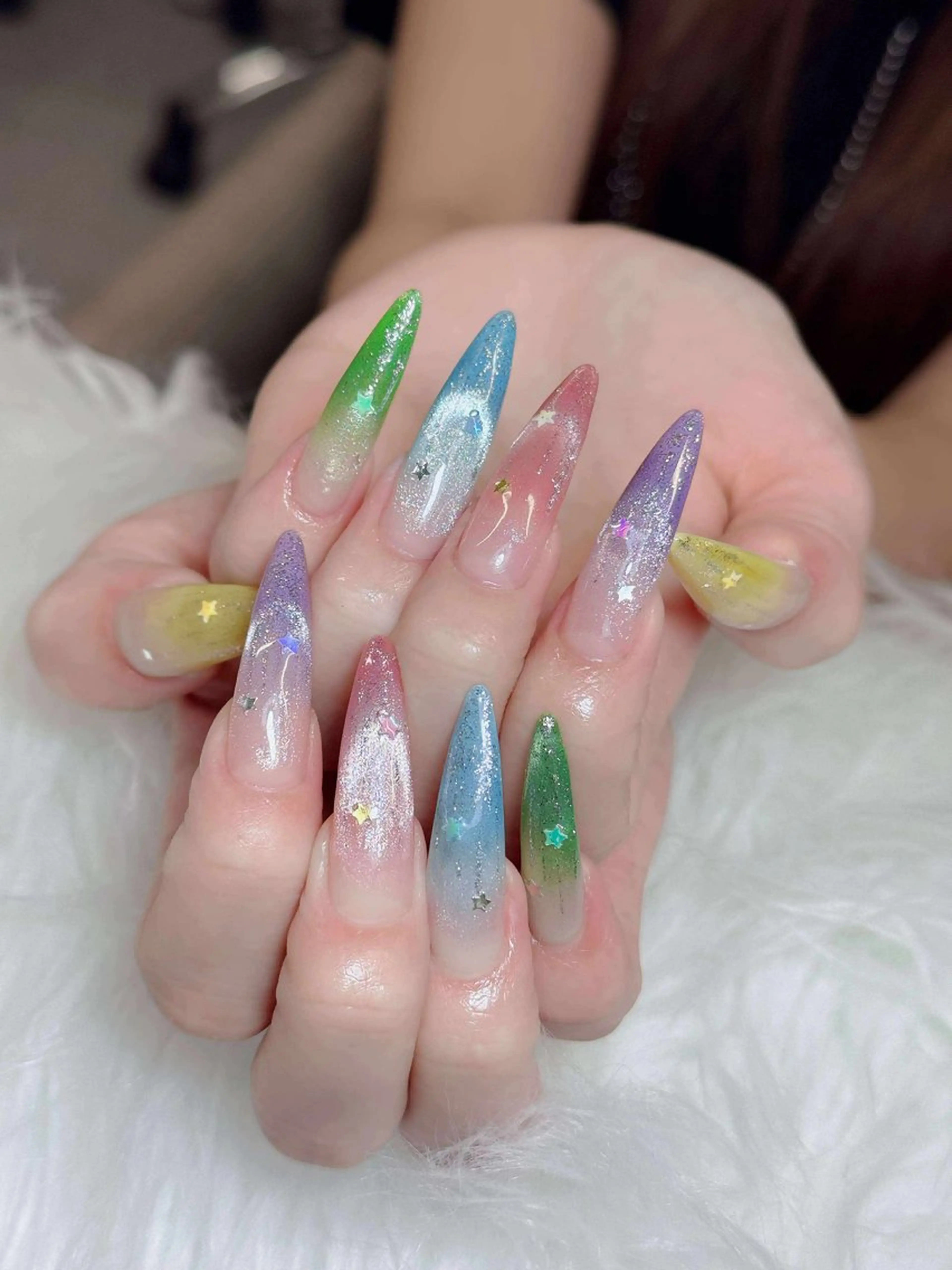 ネイル オーロラネイル チークネイル フットネイル フレンチネイル 韓国ネイル ハンドネイル Lumi Nailのネイルデザイン