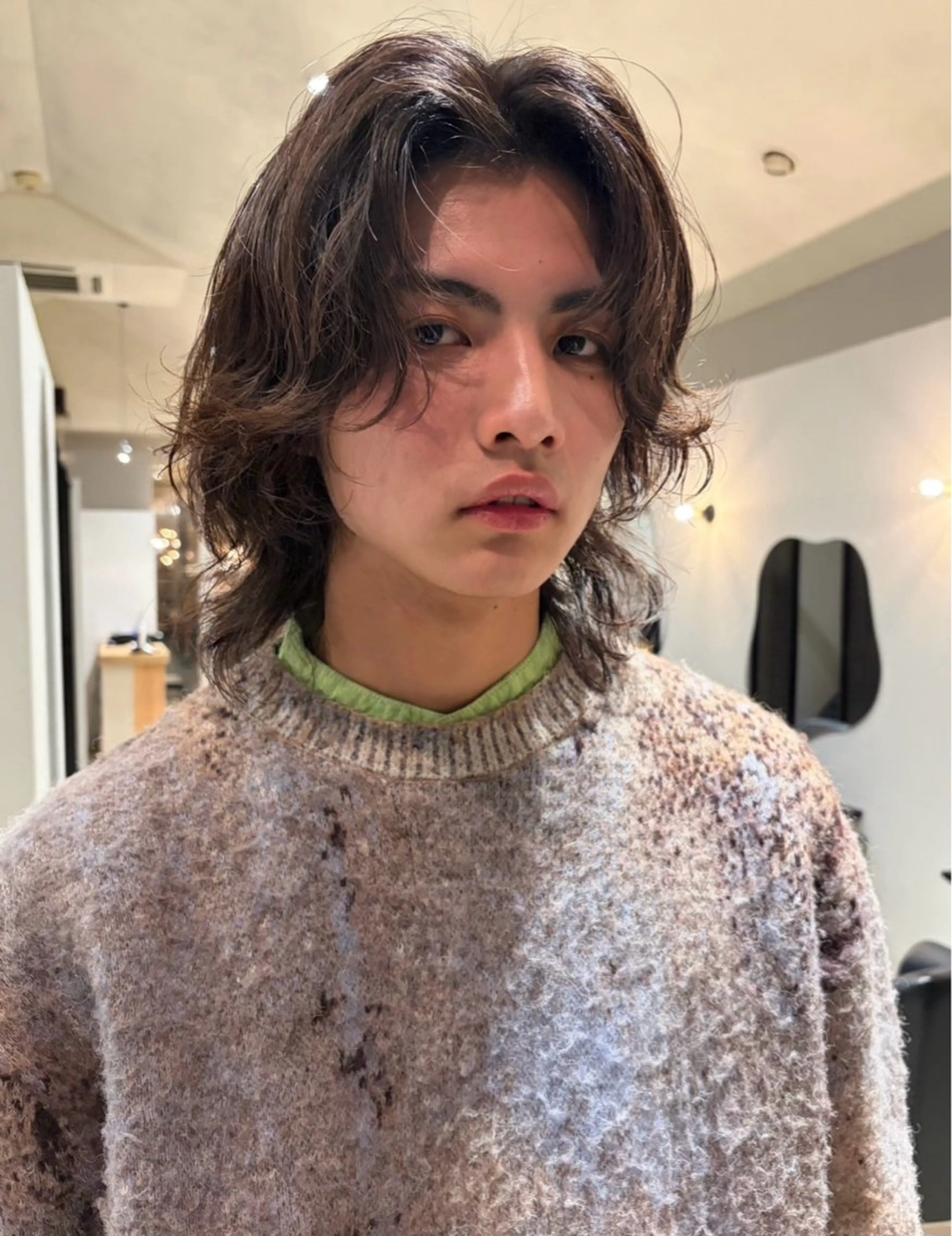 ミディアム パーマ メンズ ボブレイヤー ミディアムパーマ メンズ韓国風 メンズパーマ 波巻きパーマ パーマ ピカイチ天神× M.SLASH所属・天神大名抜け感パーマ ラフパーマのその他イメージ