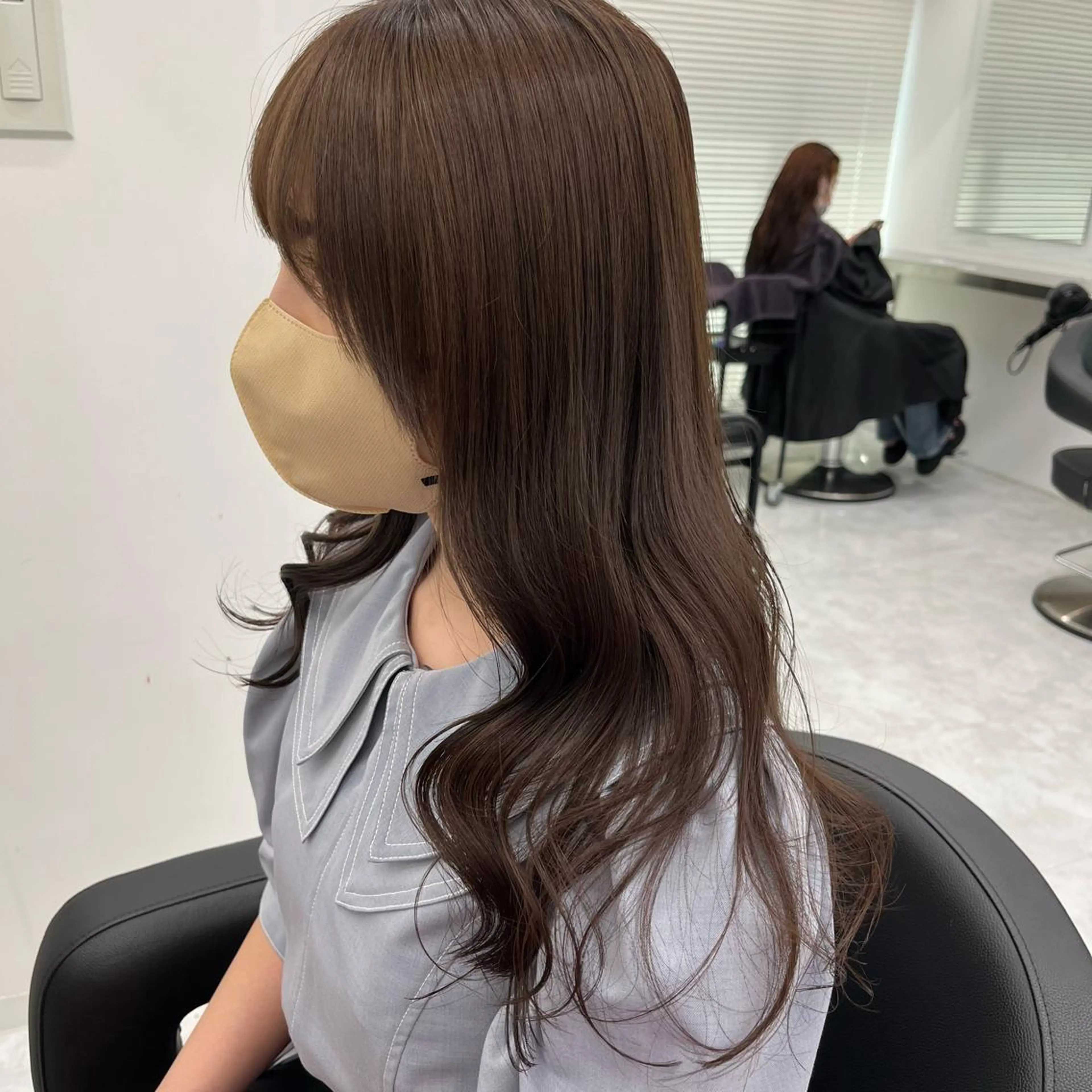 ロング ヘアカラー トリートメント 💗韓国暖色ヘア NO.1💗🪽のヘアスタイル