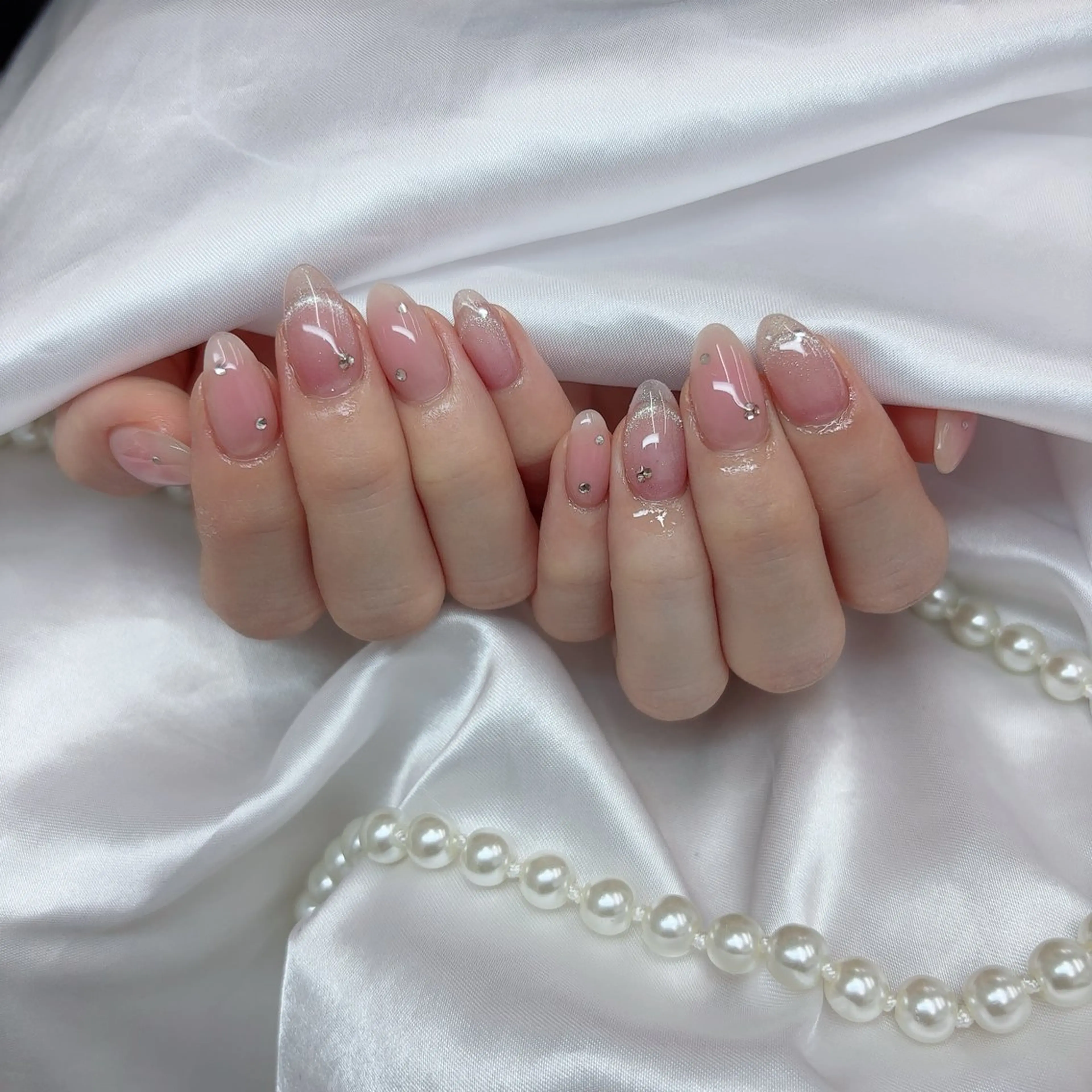 ネイル オーロラネイル フットネイル フレンチネイル ガラスフレンチ 氷ネイル・うるうるネイル ハンドネイル Lance nailのネイルデザイン