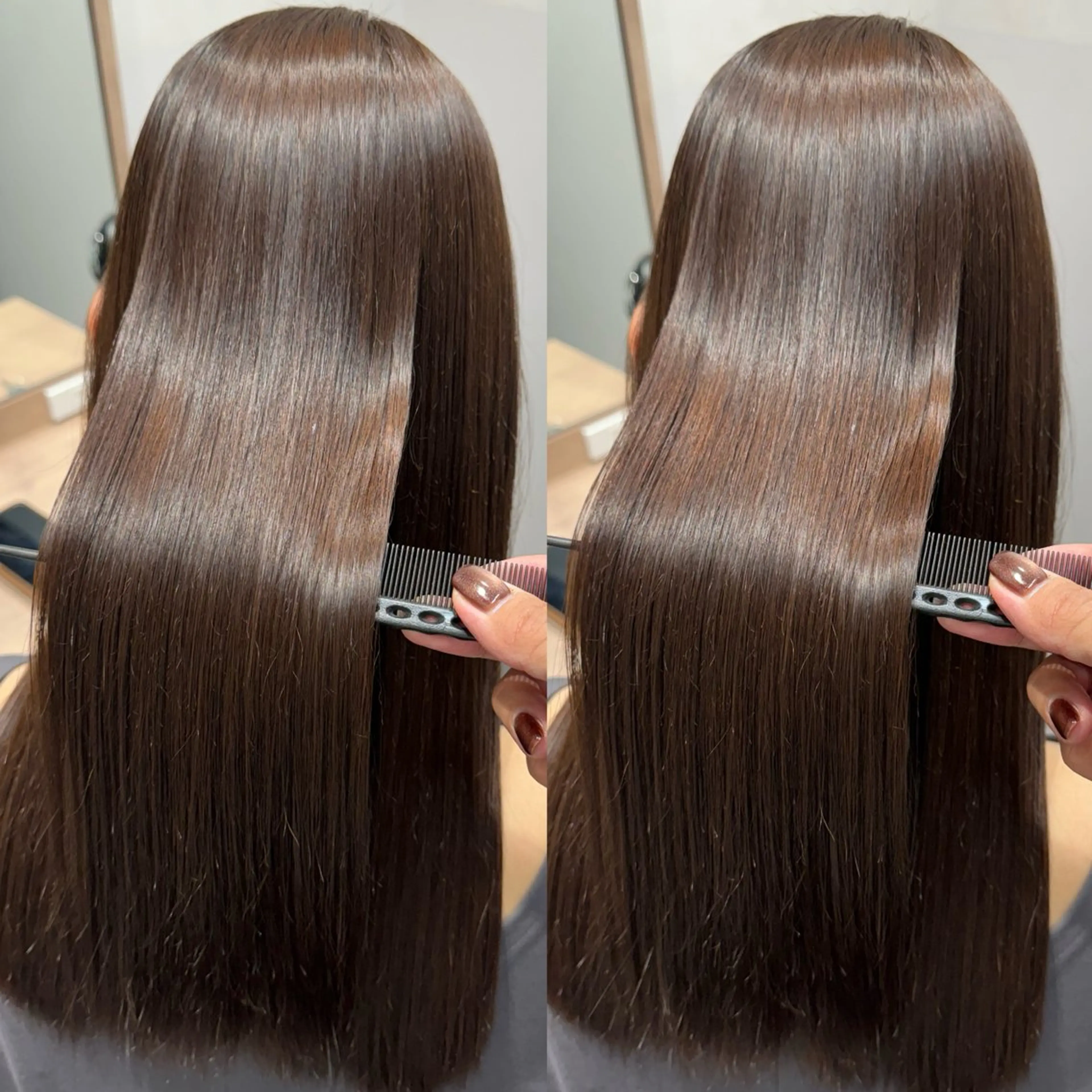 セミロング くせ毛 伸ばしかけ 縮毛矯正 カット 縮毛矯正 トリートメント 森 隆秀/韓国ヘアのヘアスタイル