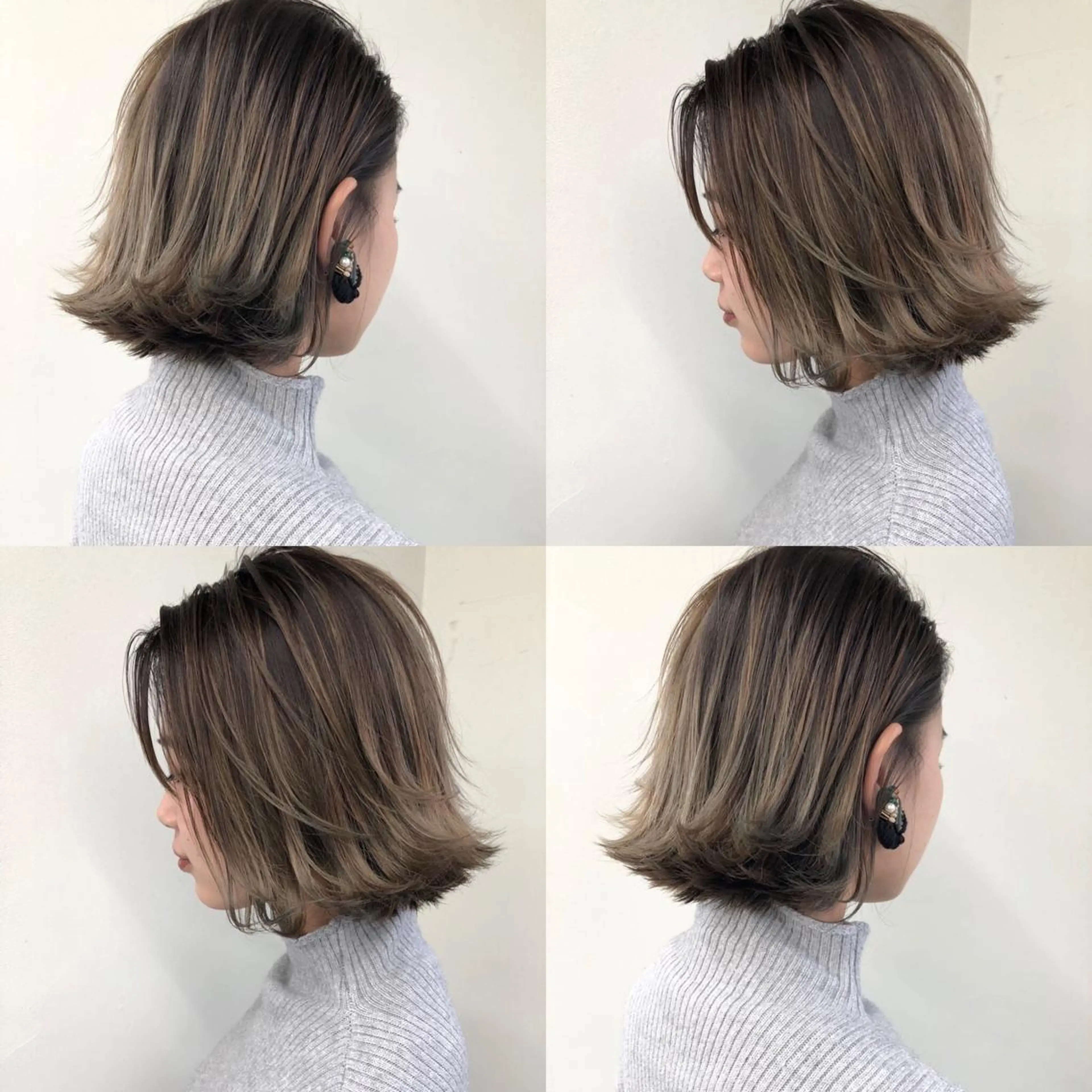 ミディアム ハイライト レイヤーカット 小澤大輔 YOLO hairのヘアスタイル