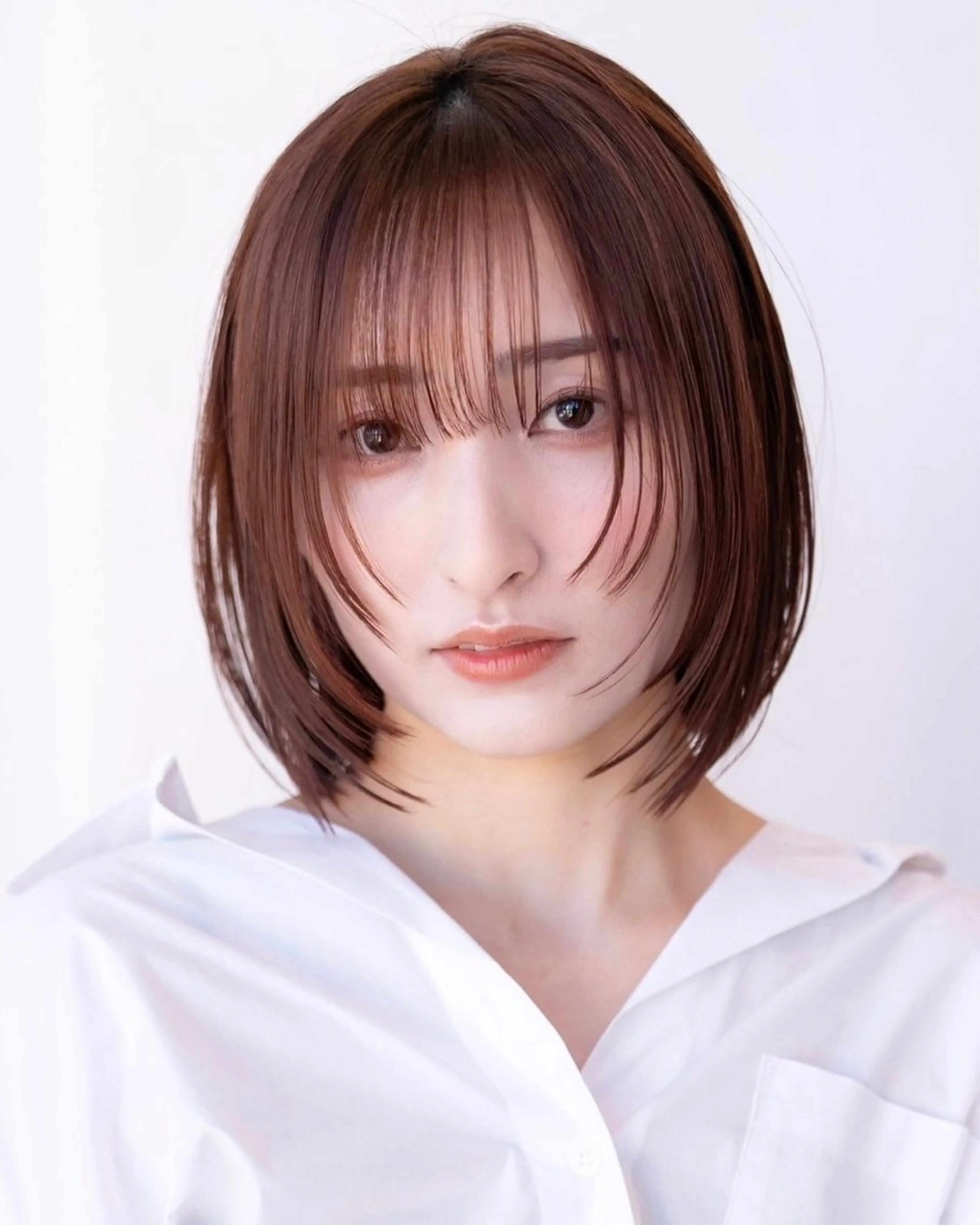 ミディアム カラー 渋谷/レイヤーボブ・ 韓国ボブ特化/楓のヘアスタイル