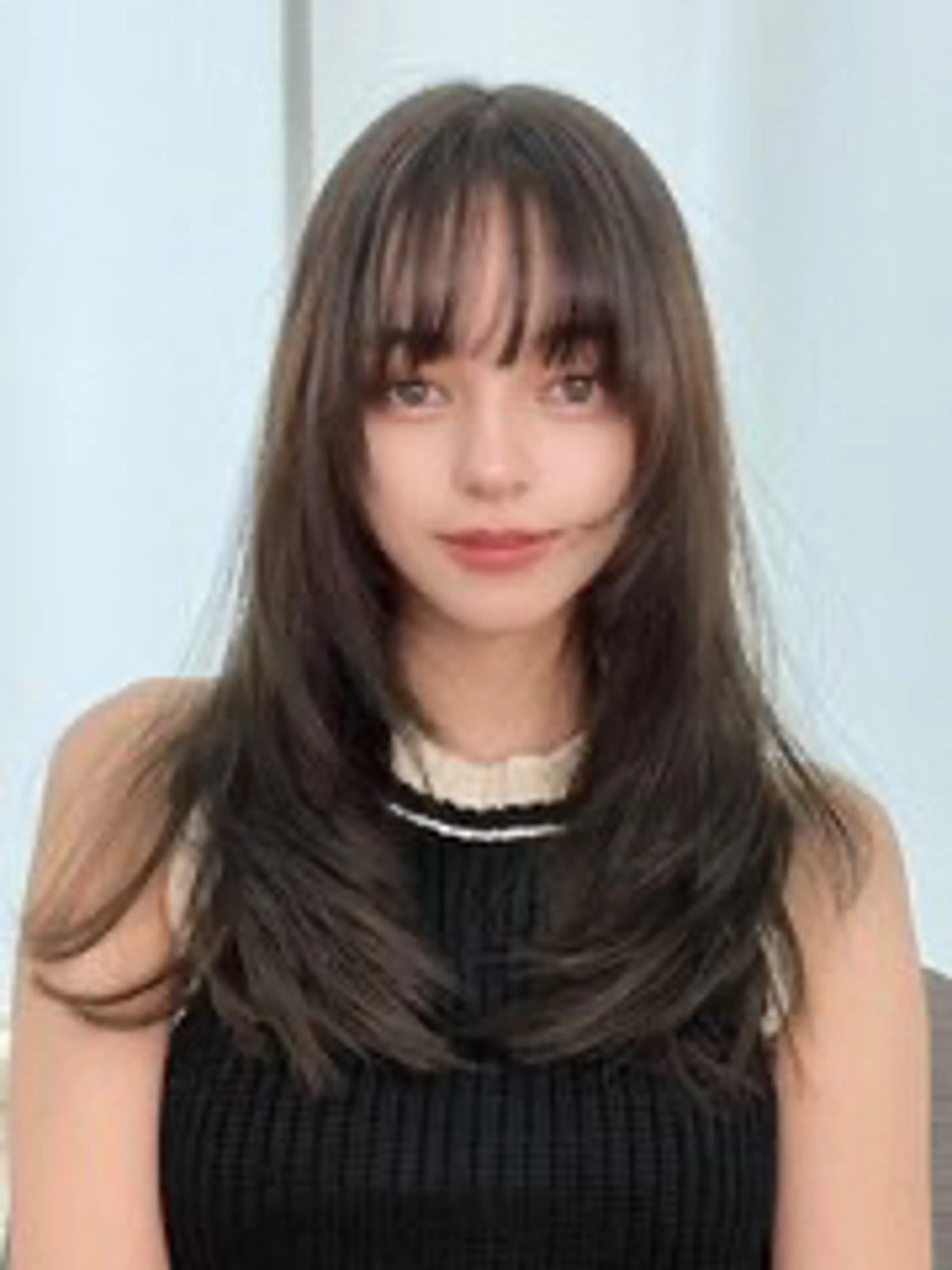 ロング カラー 透明感カラー レイヤーカット nok銀座所属・yuna/韓国ヘア ／透明感のヘアスタイル