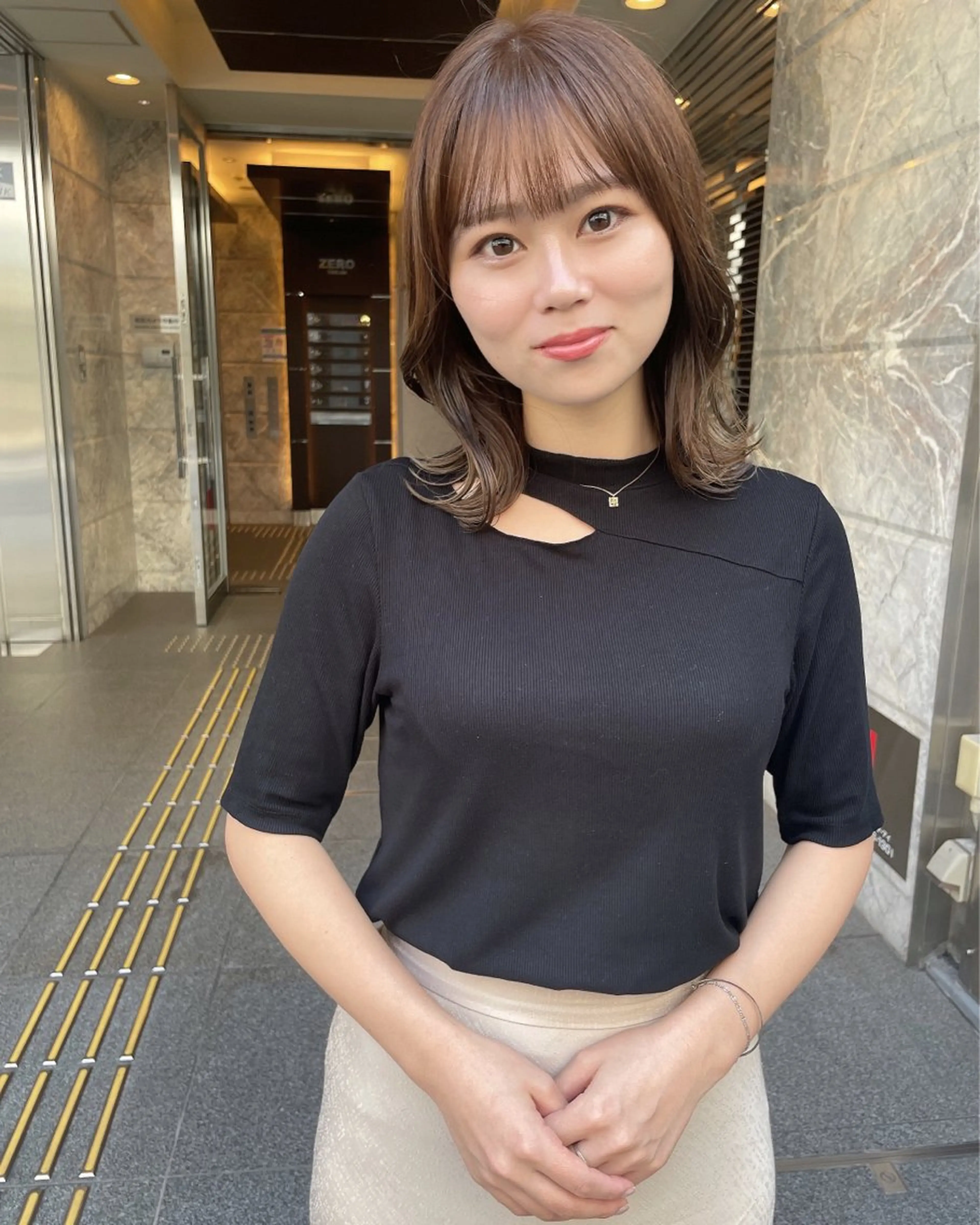 ミディアム カラー カット ヘアカラー トリートメント 髪質改善will hairdesignのヘアスタイル