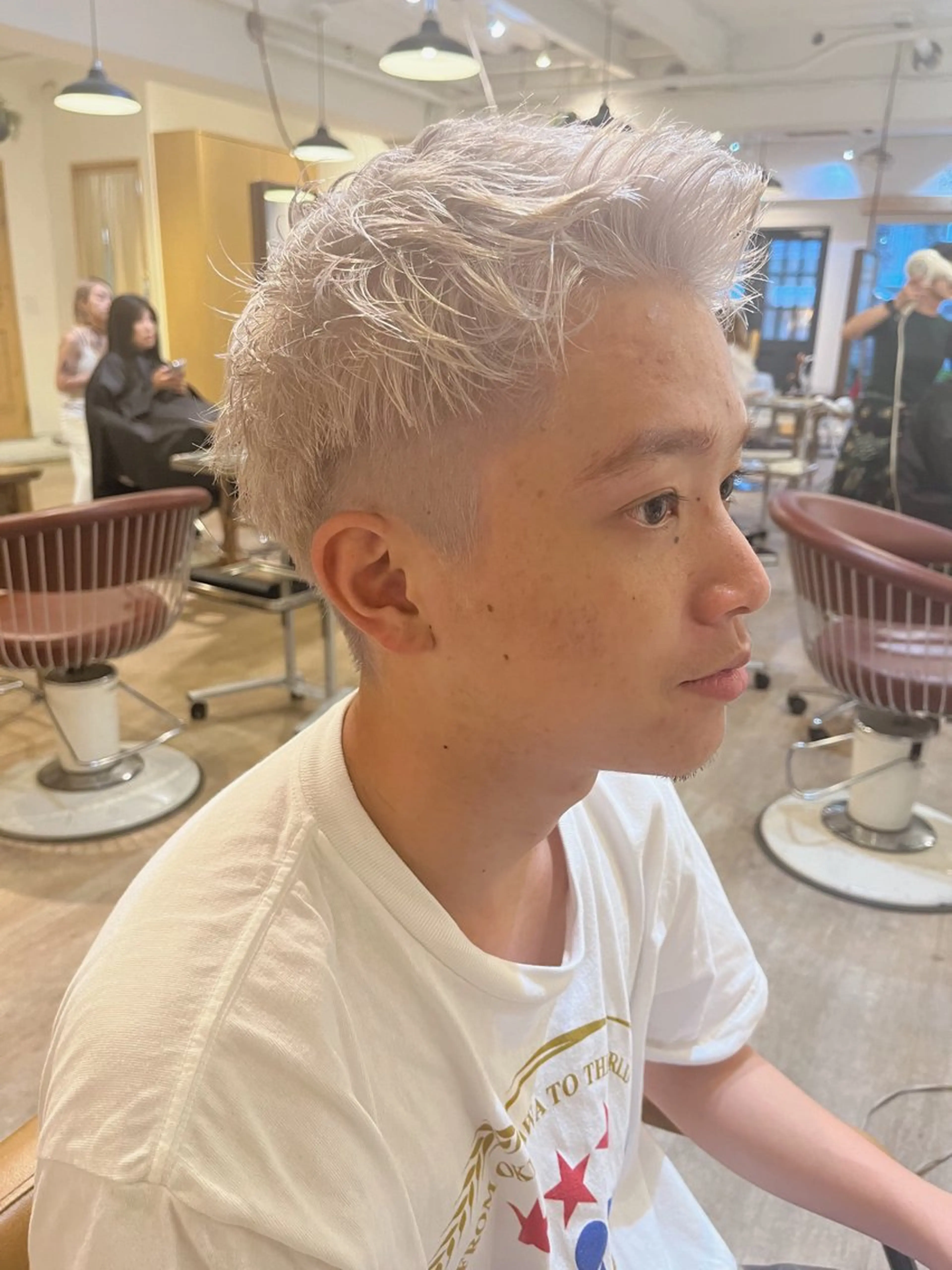 ショート カラー メンズ カット ヘアカラー ‪🌿パーマ大好評 メンズヘア🌿ワタルのヘアスタイル