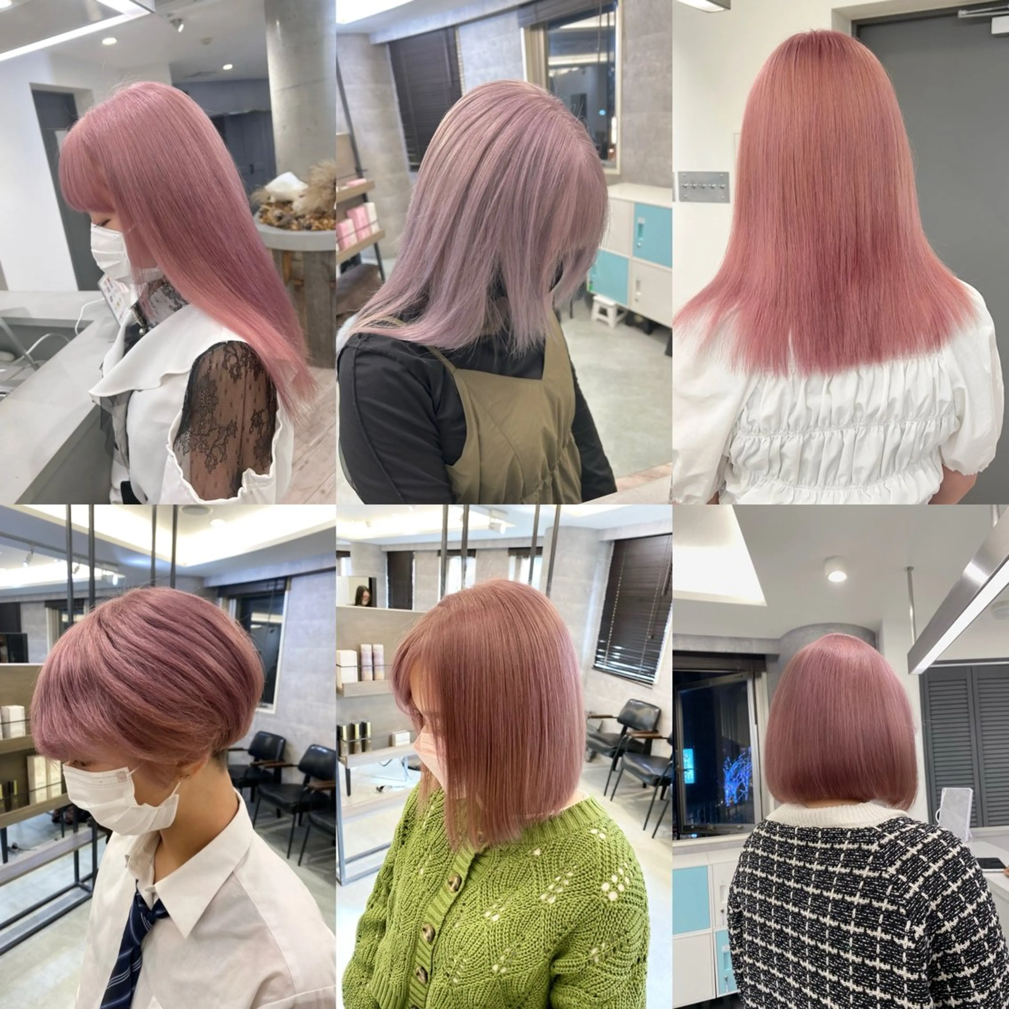 セミロング カラー ピンクカラー ヘアカラー ハイトーン特化サロン 🍑momo🍑のヘアスタイル