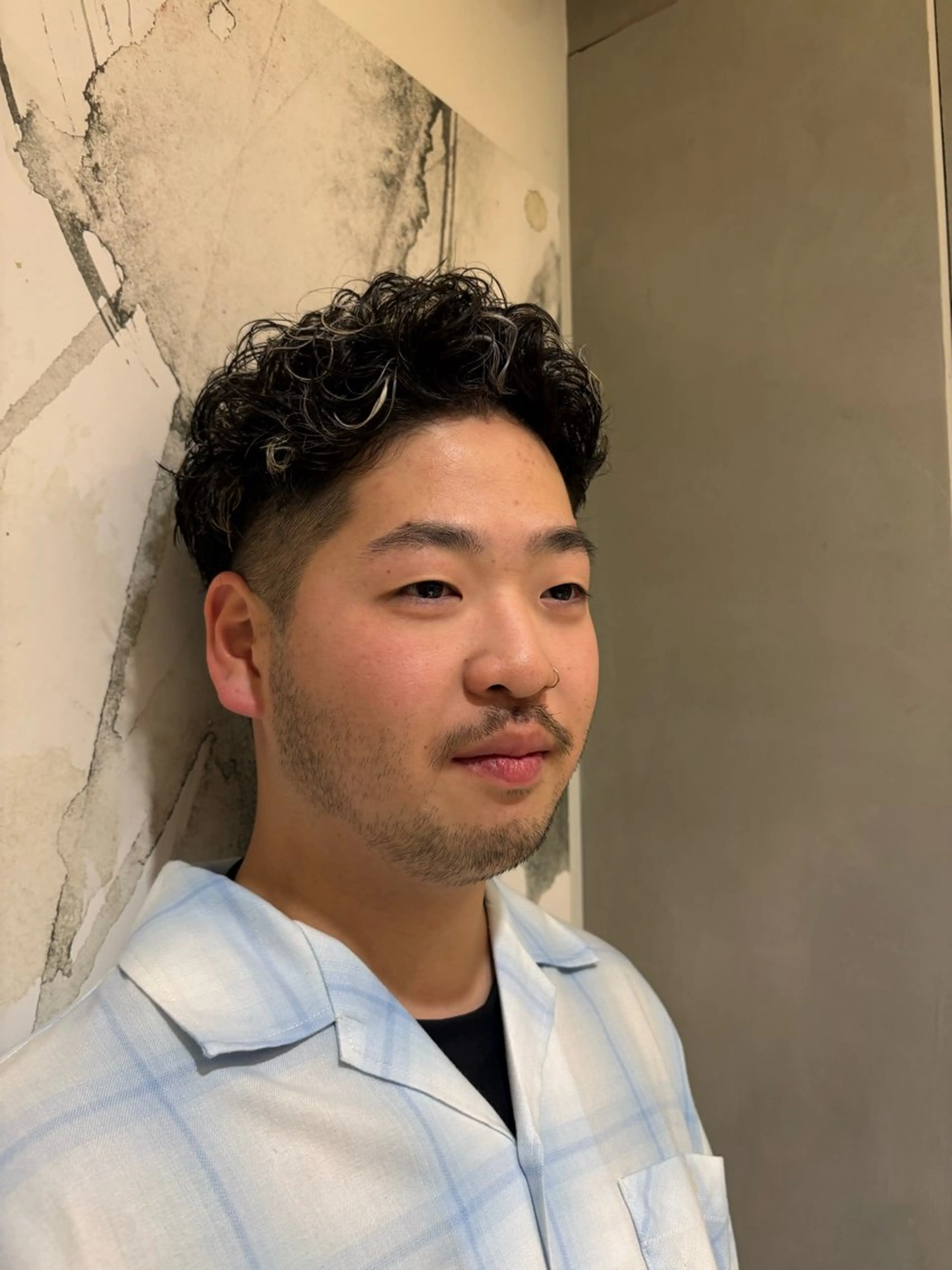 カラー パーマ メンズ カット パーマ トリートメント ボブカット/ えのもとりきのヘアスタイル