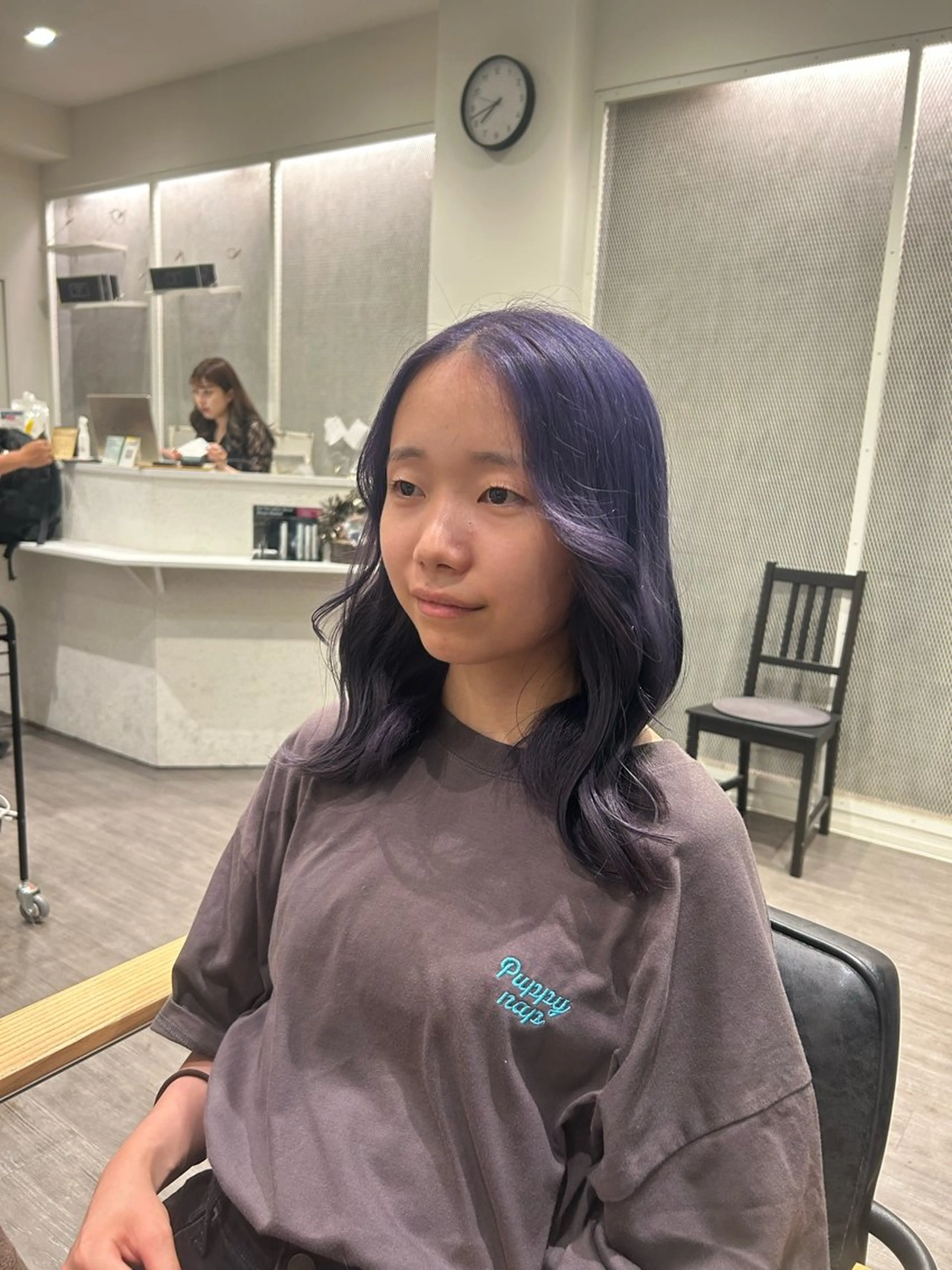 セミロング カラー ヘアアレンジ パープルカラー ヘアカラー トリートメント cocotte 💟草間紫音💟のヘアスタイル