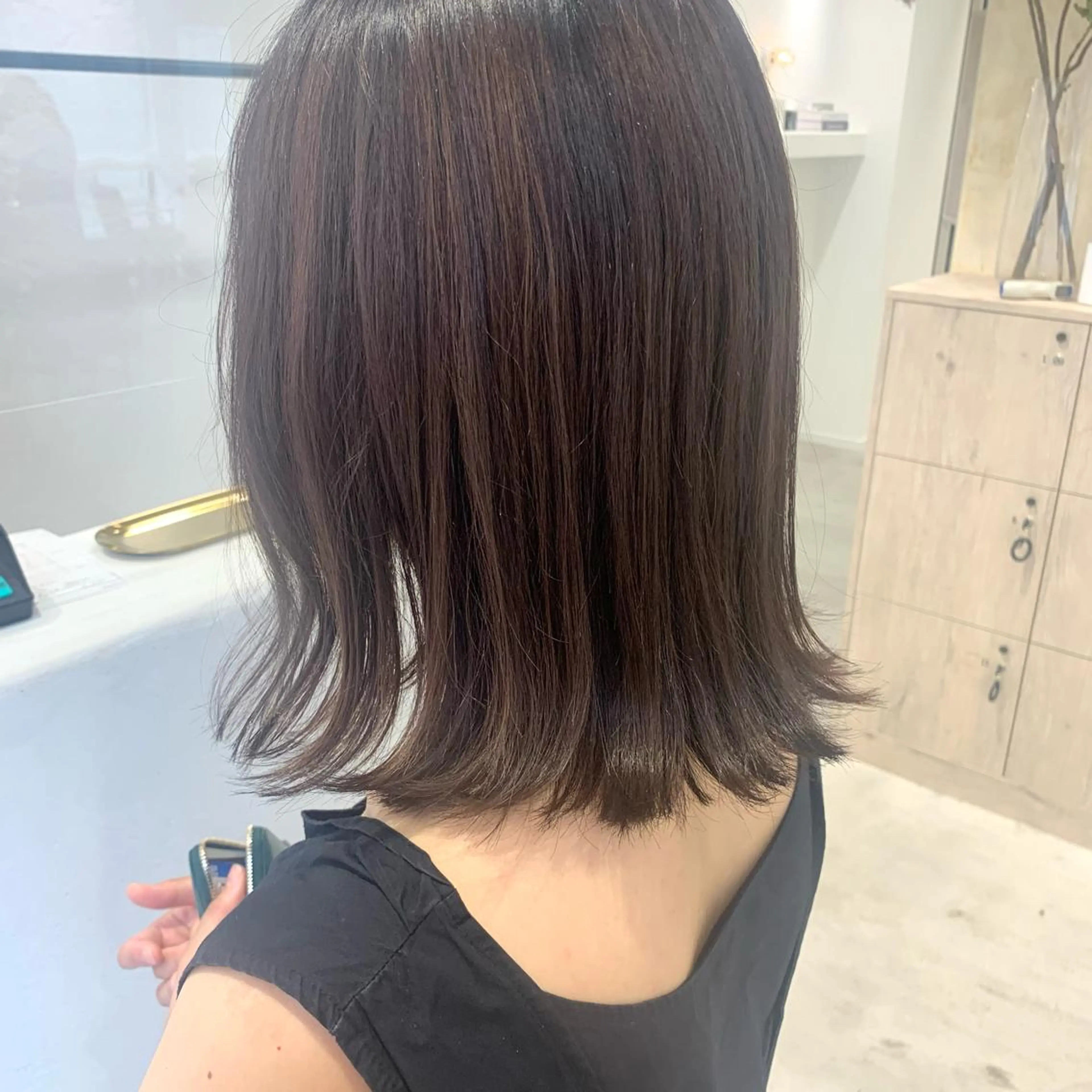 ミディアム カラー ボブ/美髪矯正 /佐藤　奈巳のヘアスタイル