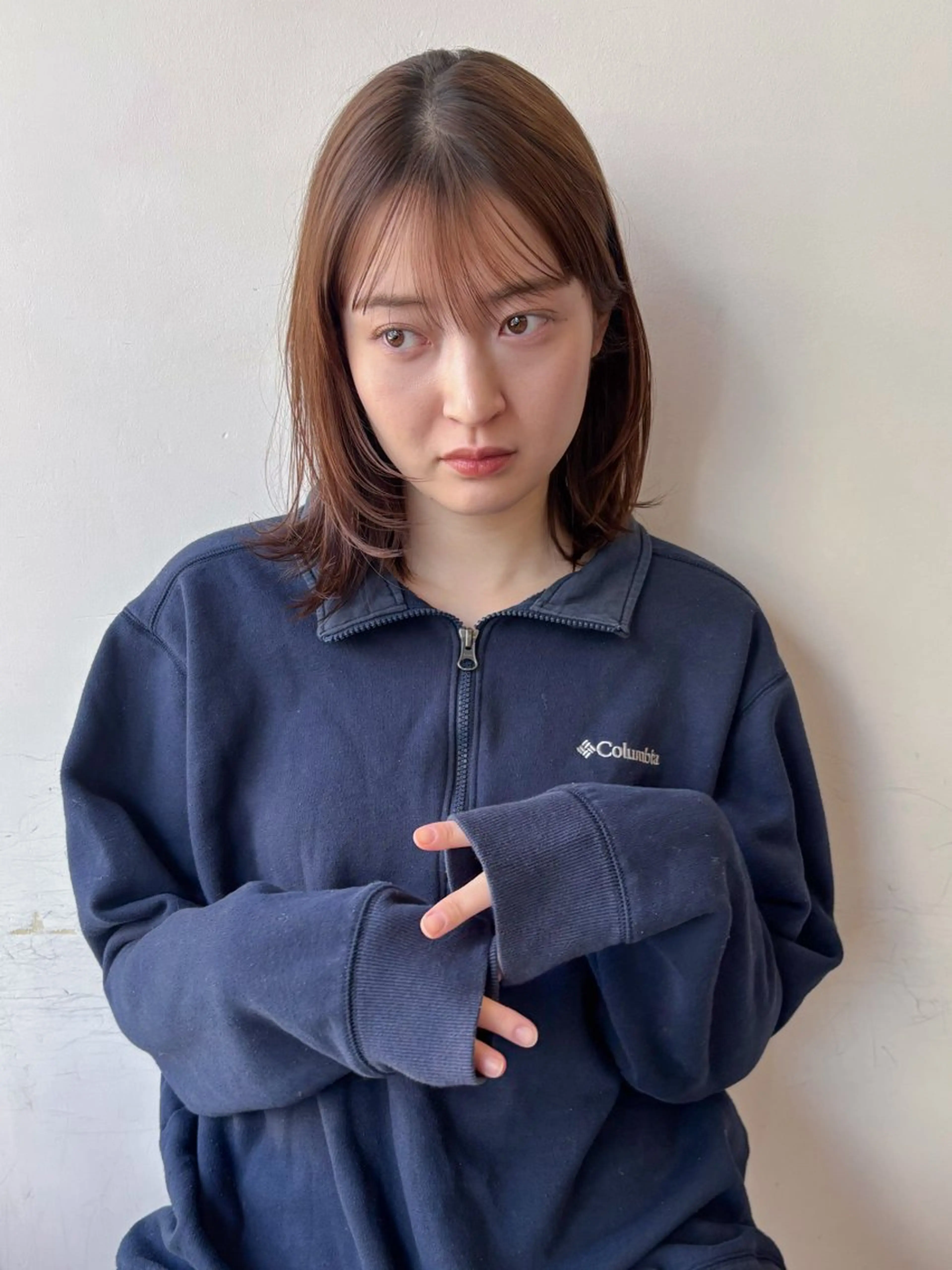 ミディアム ボブレイヤー ミディアムレイヤー ボブ 顔まわりレイヤー レイヤーカット ボブ/ミディアム 親しみやすさ/さくらのヘアスタイル