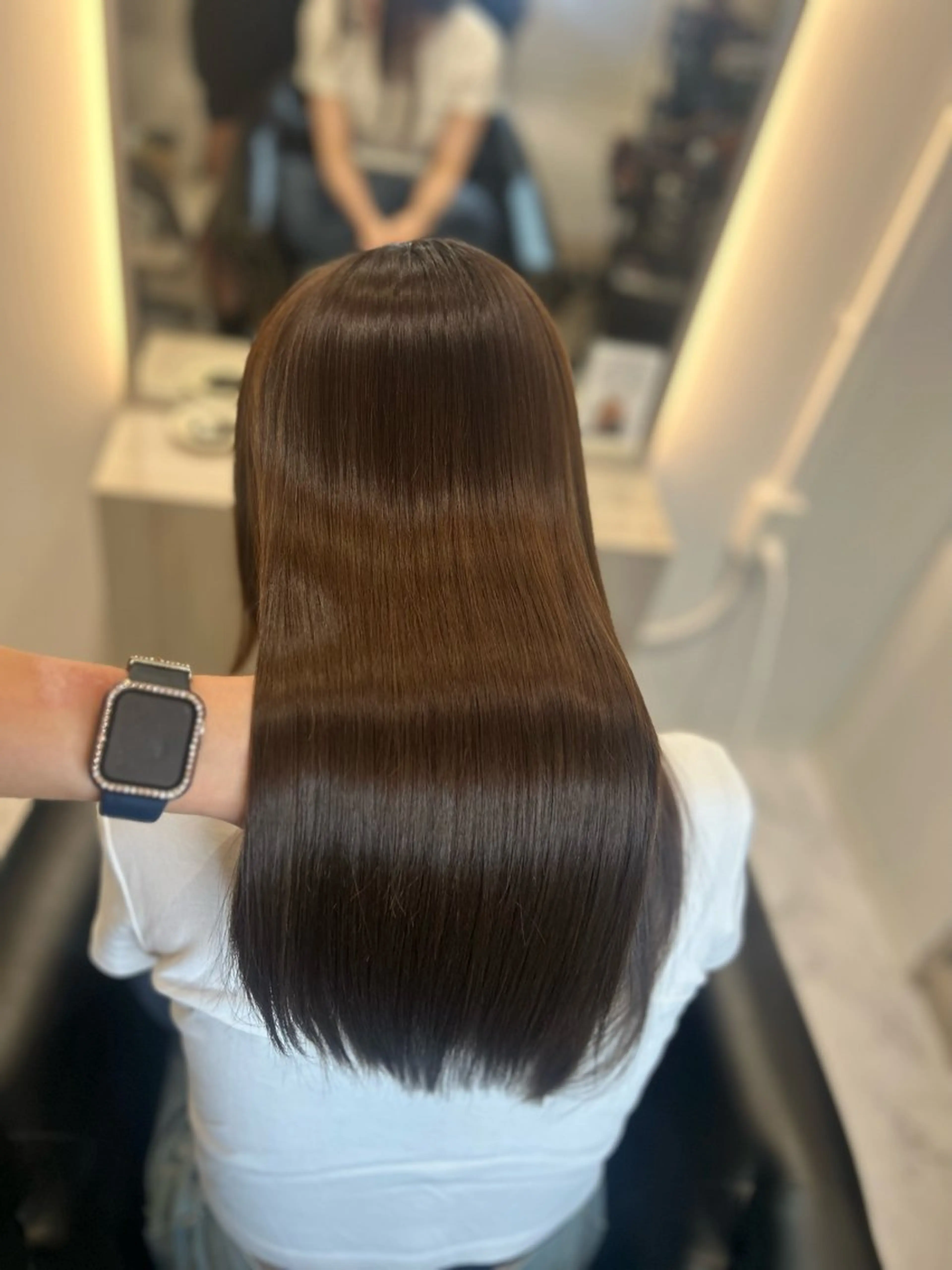 ロング 縮毛矯正 トリートメント &chaLme   心斎橋所属・emi/髪質改善/ 韓国風/艶カラーのヘアスタイル