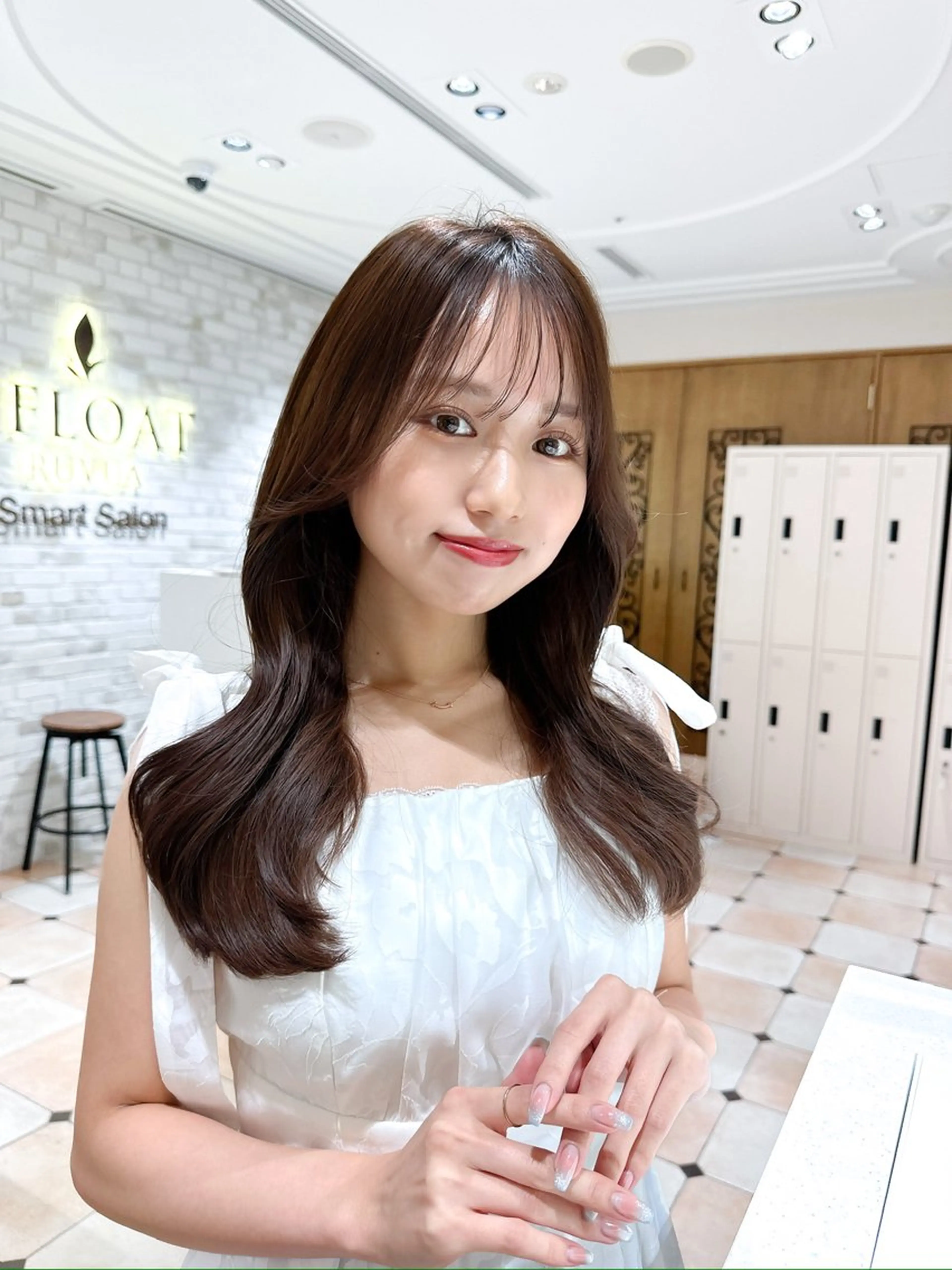 ロング カラー ベージュカラー ブラウンカラー ブラウンベージュ くびれヘア 顔周りカット カット ヘアカラー トリートメント 顔周り/くびれヘア 韓国ヘア💕風間るなのヘアスタイル