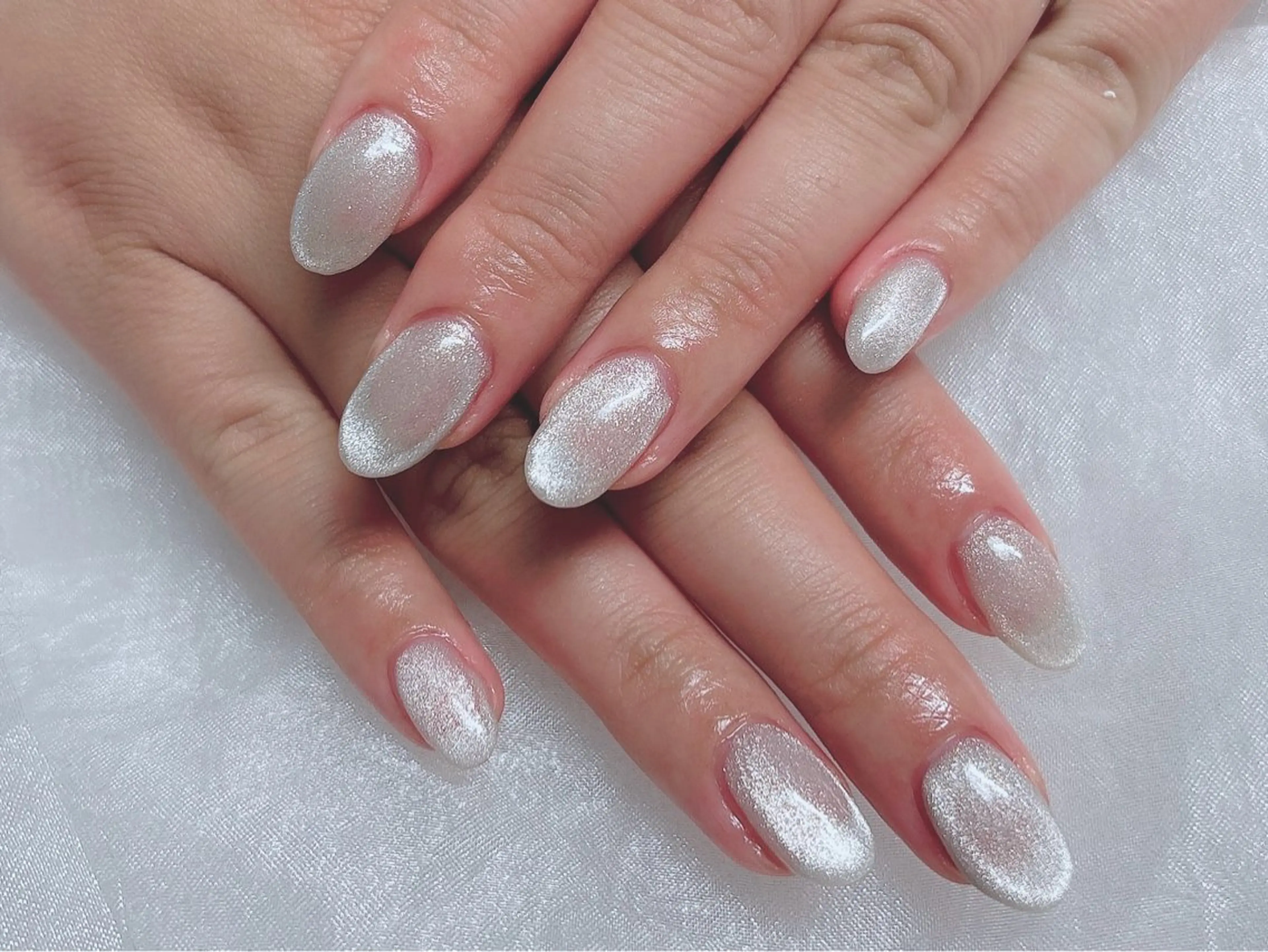 ネイル マグネットネイル シルバー ハンドネイル BABY LION :Fumiyoのネイルデザイン