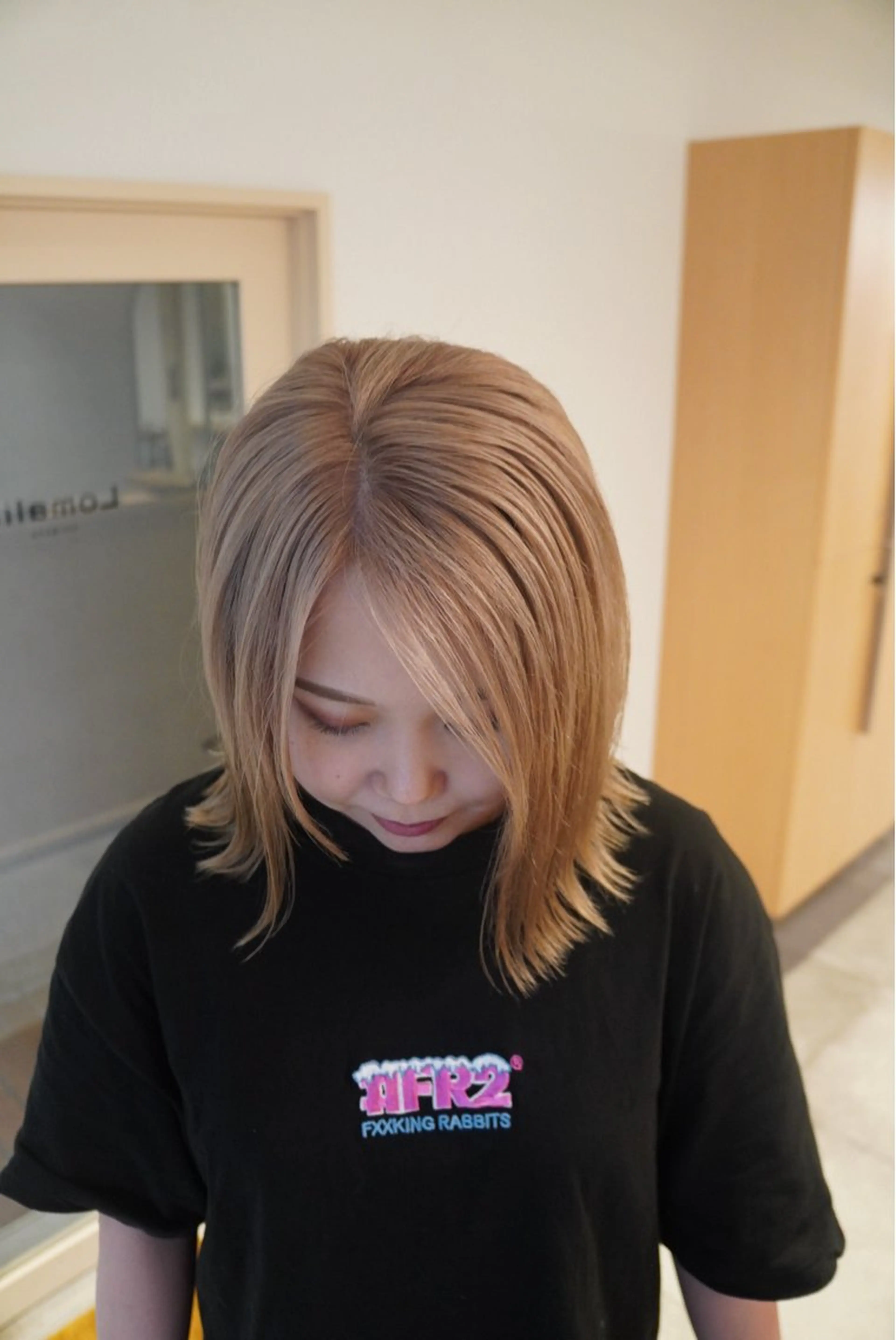 ミディアム 小顔レイヤー×コンパ クトボブ/林隆平のヘアスタイル