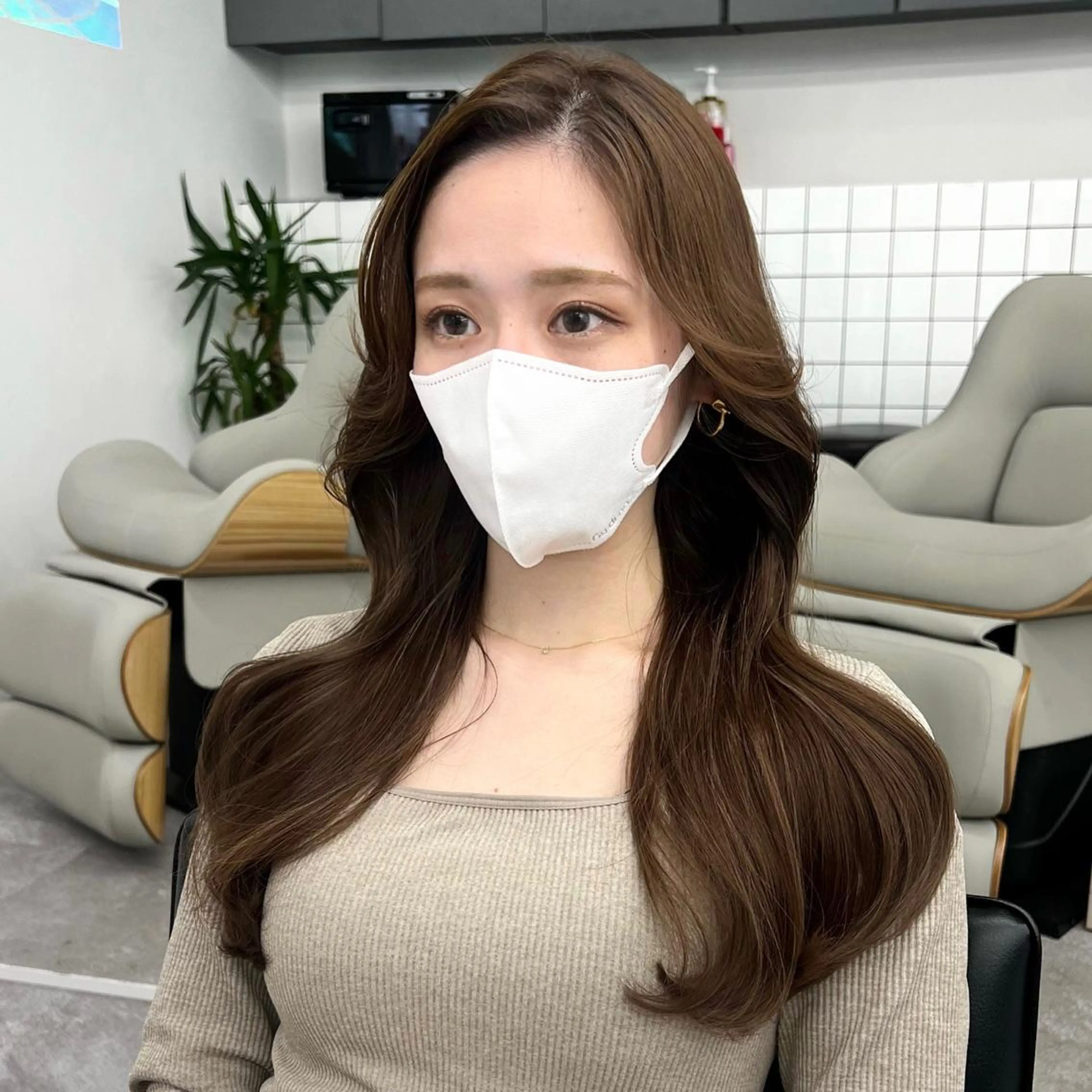 ロング カラー 韓国ヘア♡ 顔まわりカットayaのヘアスタイル