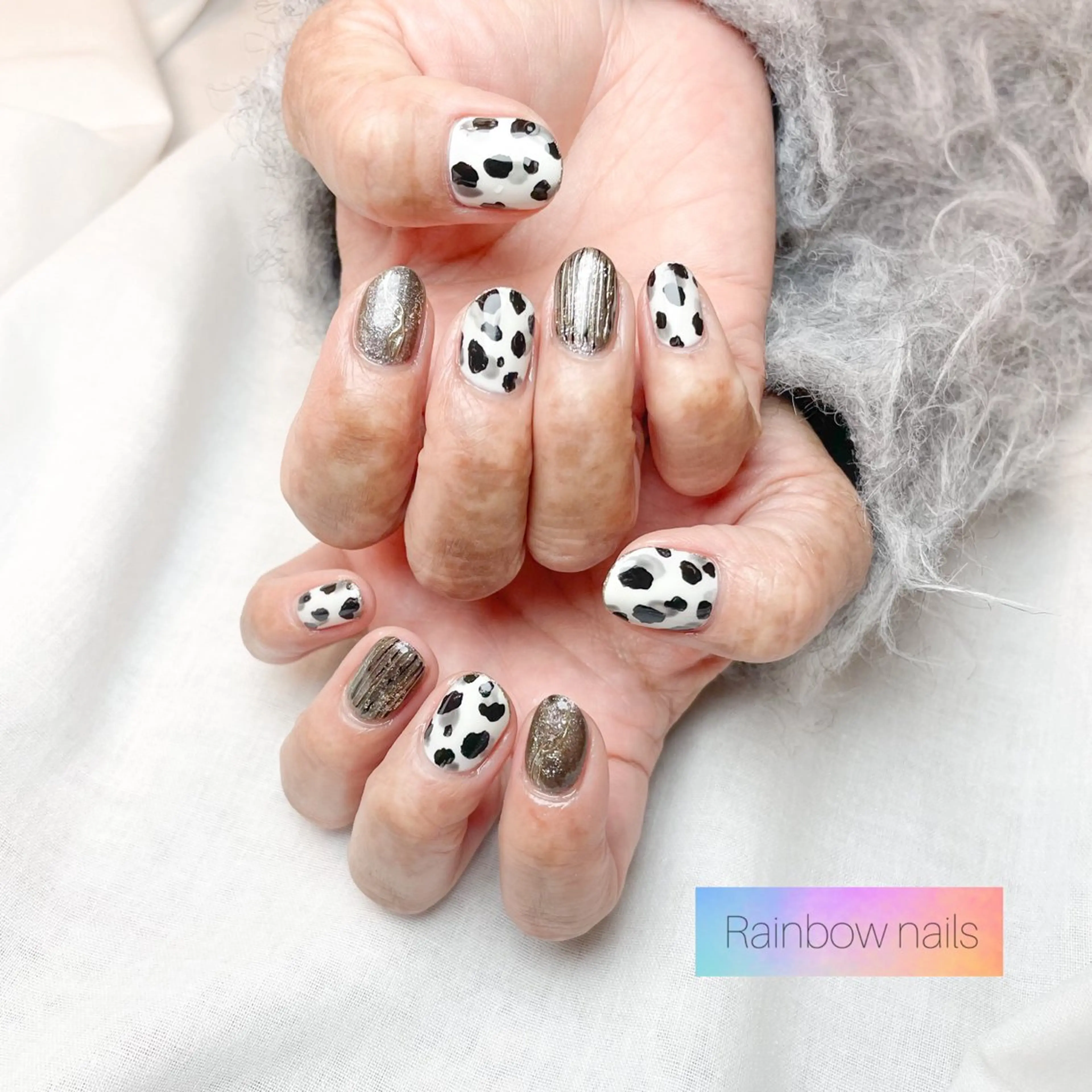 ネイル Rainbow nailsくろちゃんのネイルデザイン