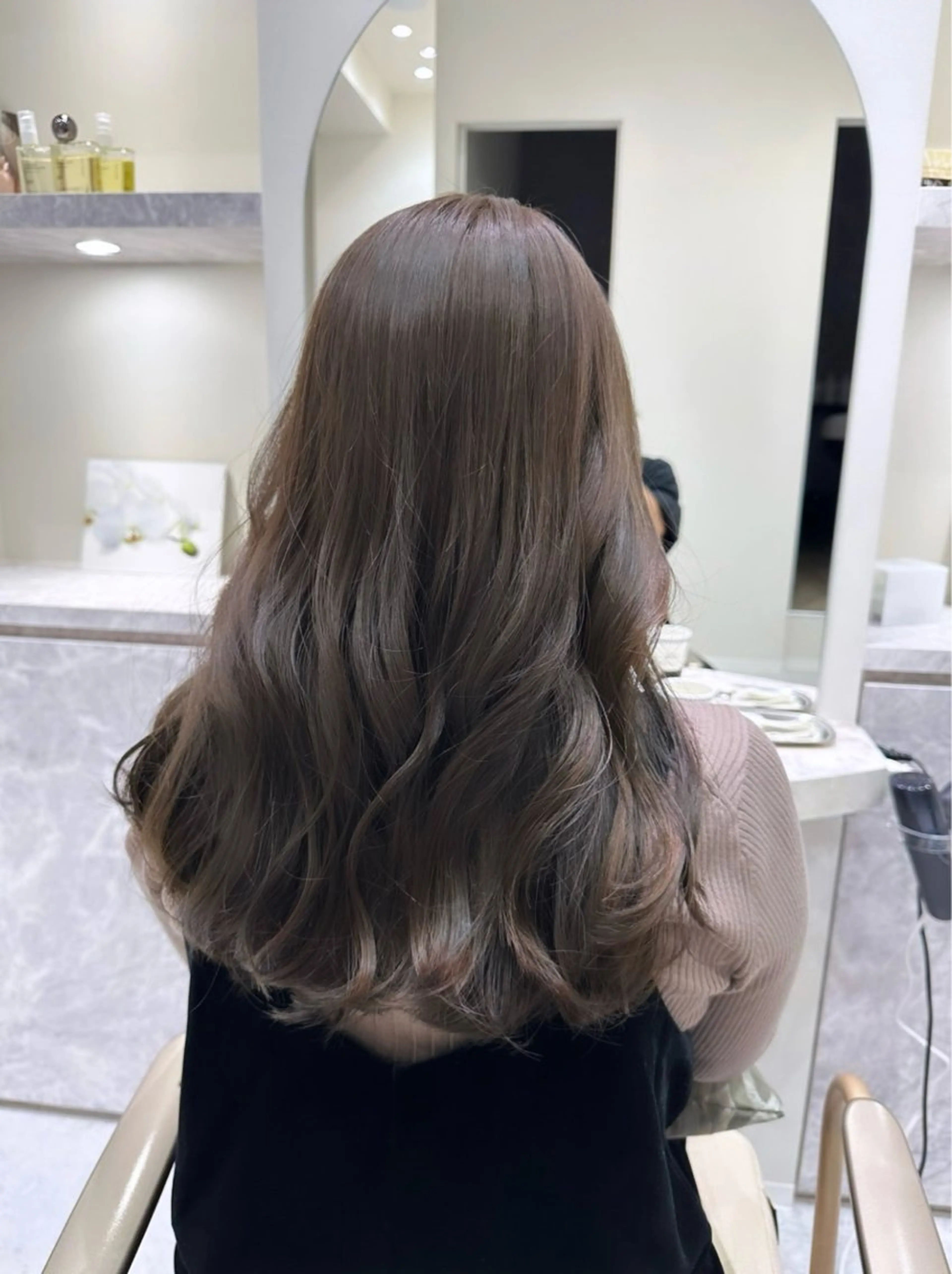 ロング カラー カット ヘアカラー トリートメント ヘッドスパ 韓国レイヤー✨ yasuko銀座のヘアスタイル