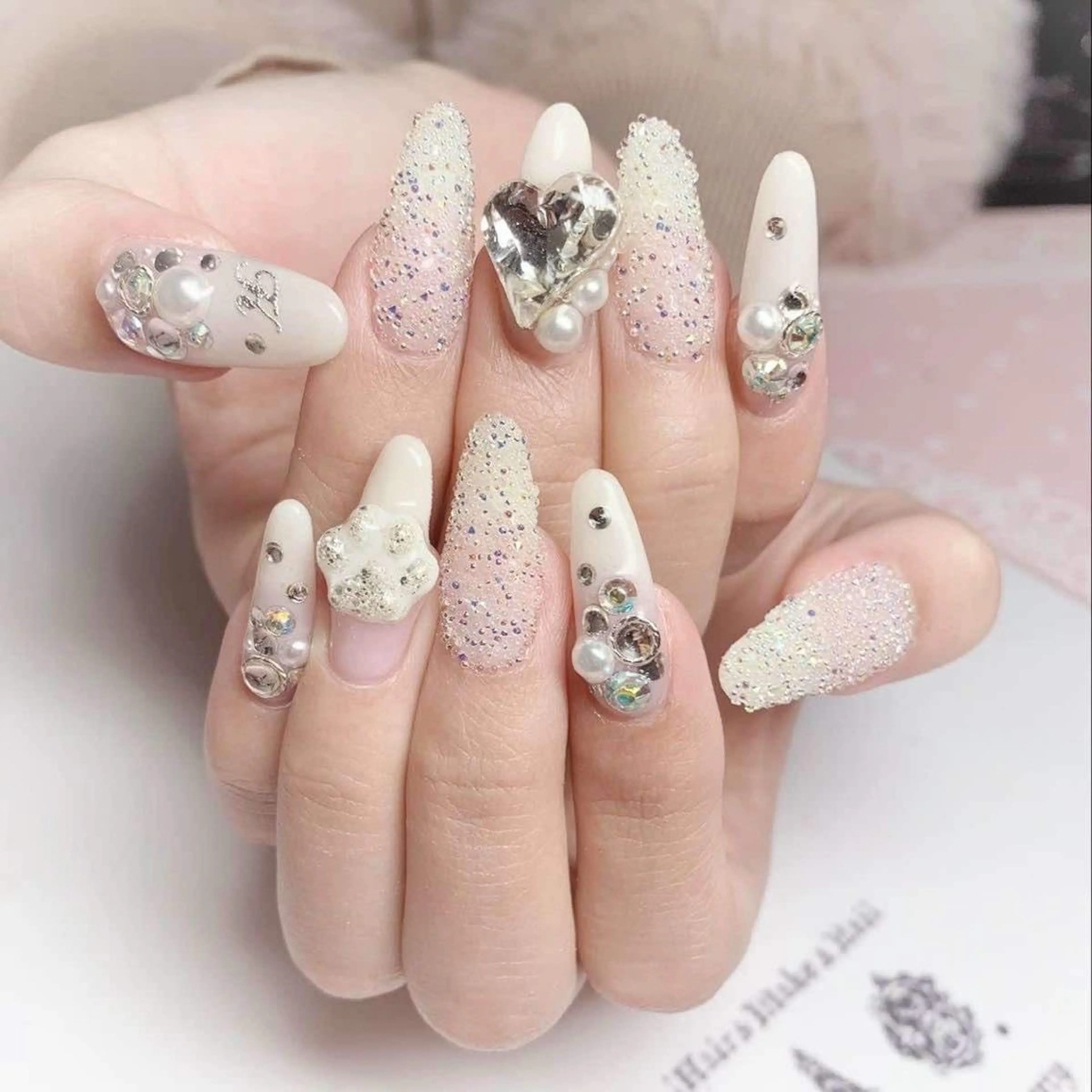 ネイル 長さ出し グラデーション キラキラネイル マグネットネイル ミラーネイル Lee Nails チップ長さだし専門店のネイルデザイン