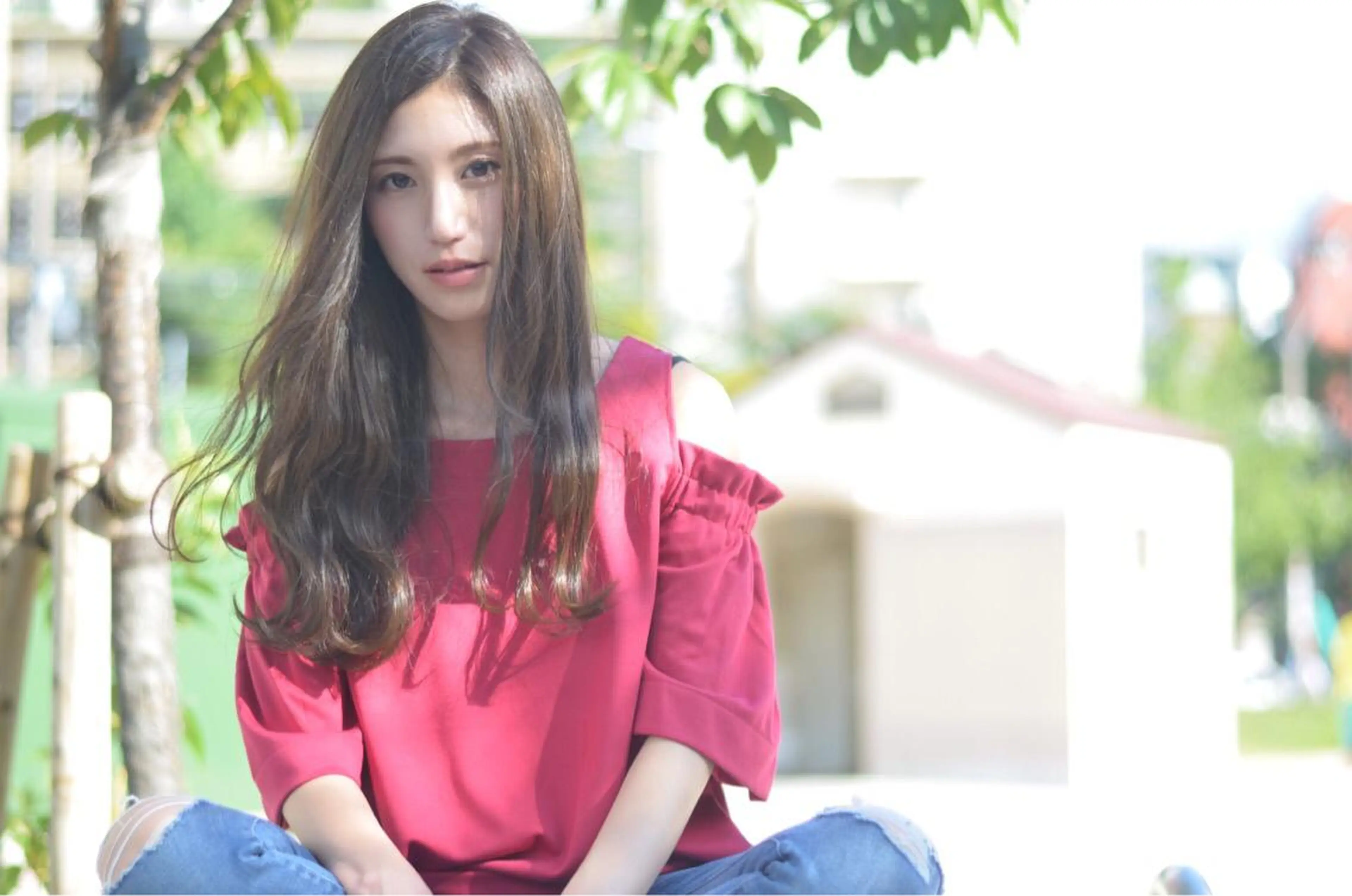 セミロング カラー アッシュ ベージュカラー GiseL天神カラー 髪質改善/ブリーチのヘアスタイル