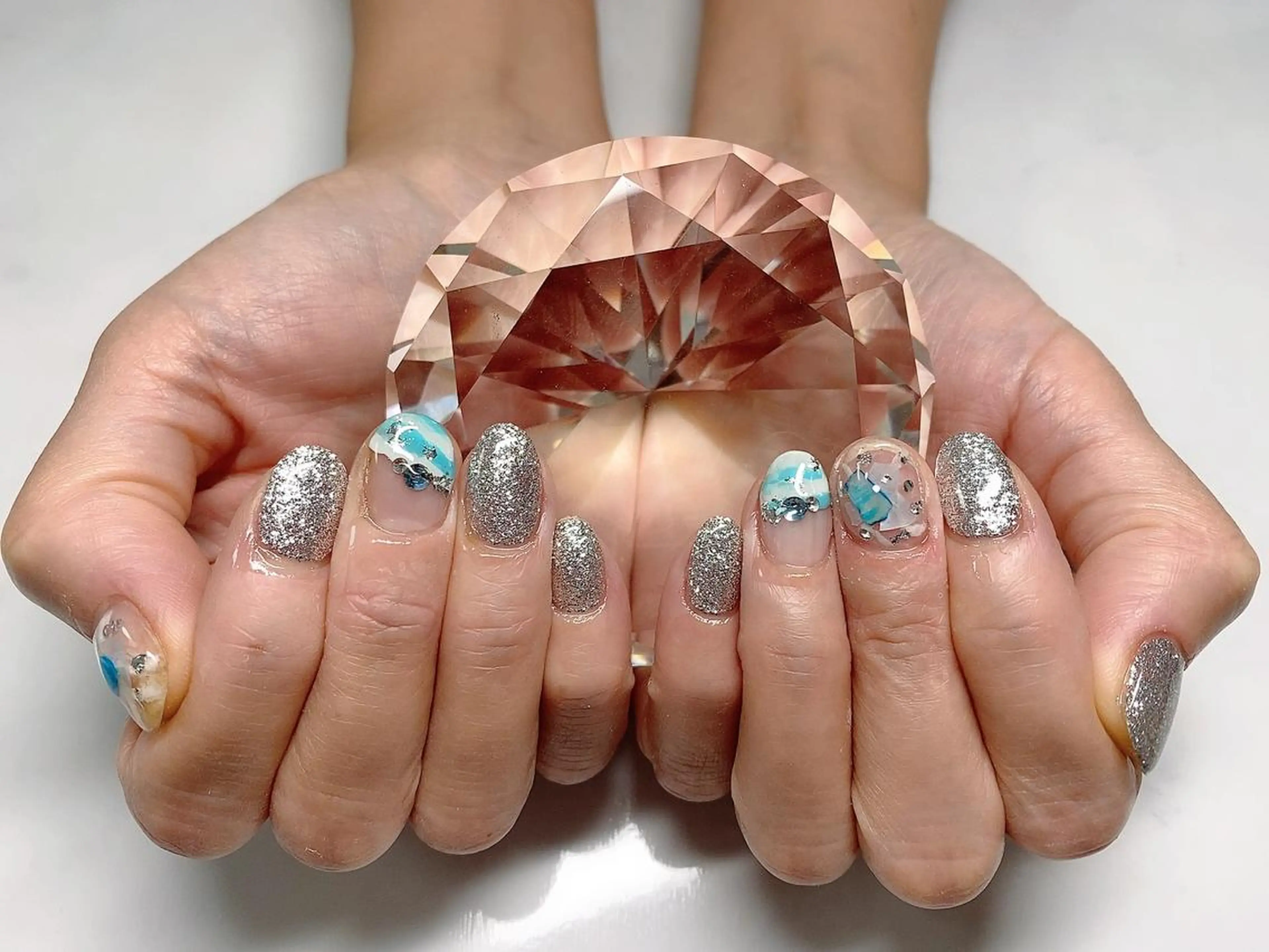 ネイル アートネイル ブルー 石塚 亜矢加のネイルデザイン