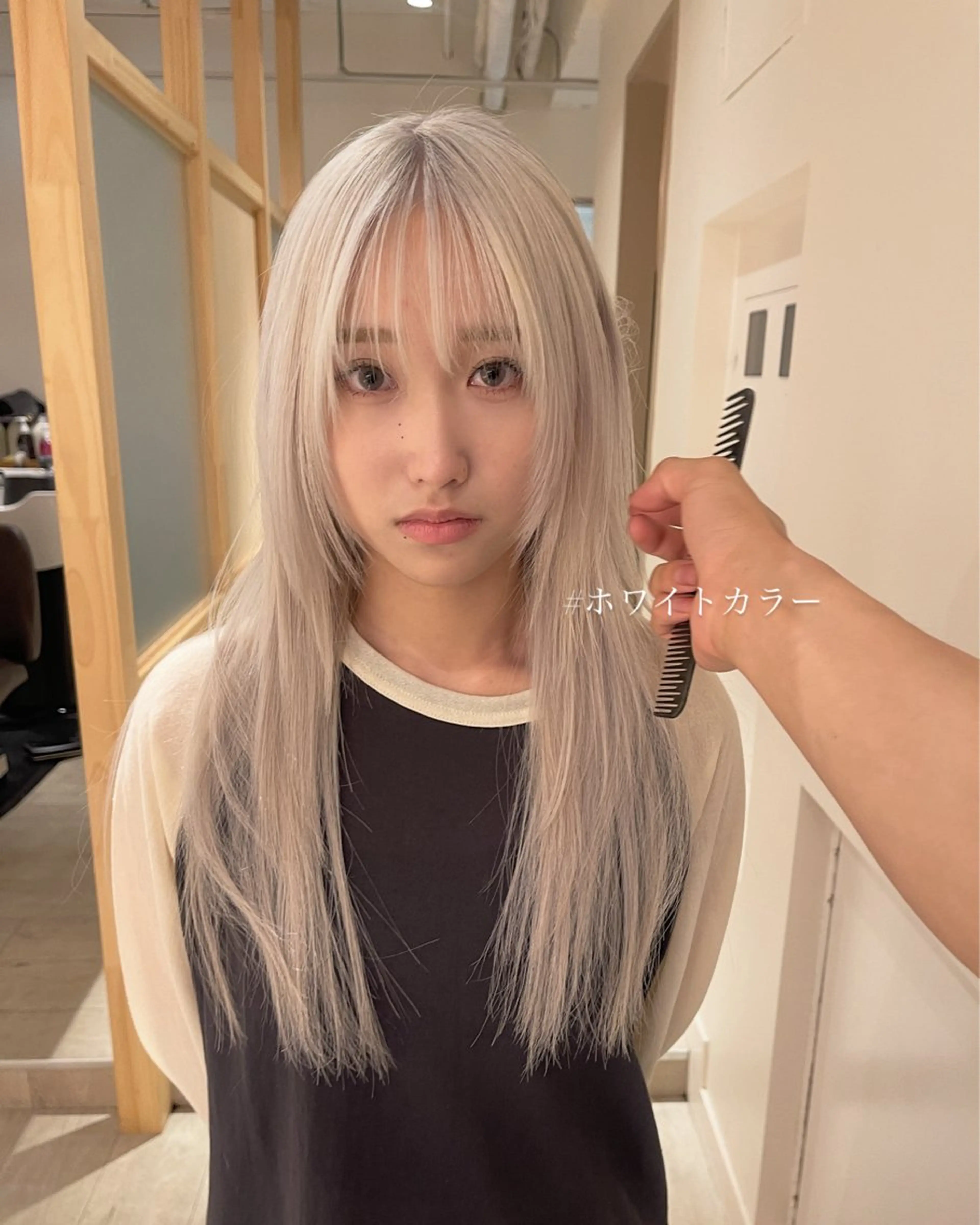 ロング カラー ベージュカラー ブリーチ ホワイトベージュ カット ヘアカラー トリートメント PALAN K-Beauty SHINJUKU所属・“ミニモ最高評価獲得 “代表"Kohei"のヘアスタイル