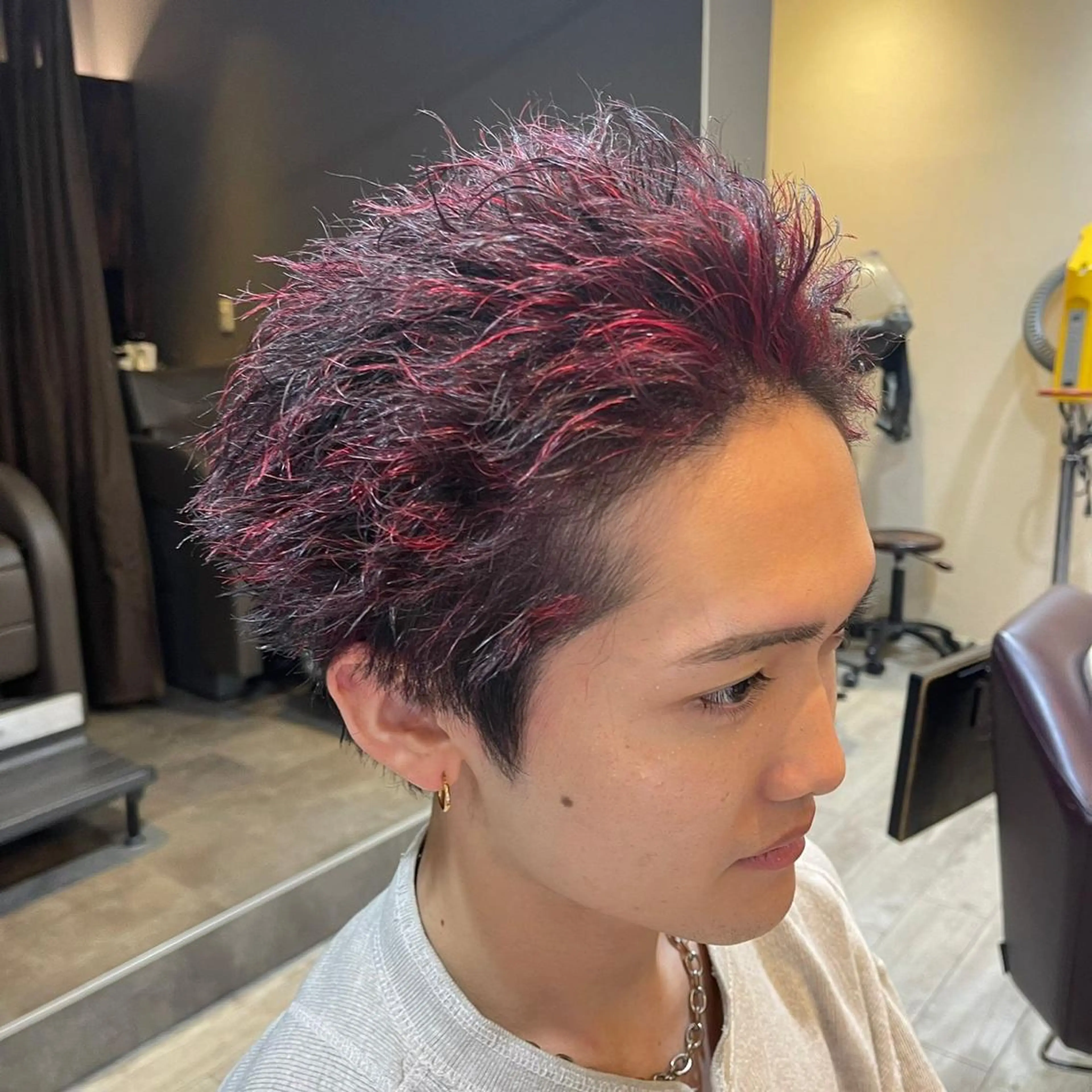 ショート カラー パーマ メンズ 樽川翔/フェザーパー マ/シャドウパーマのヘアスタイル