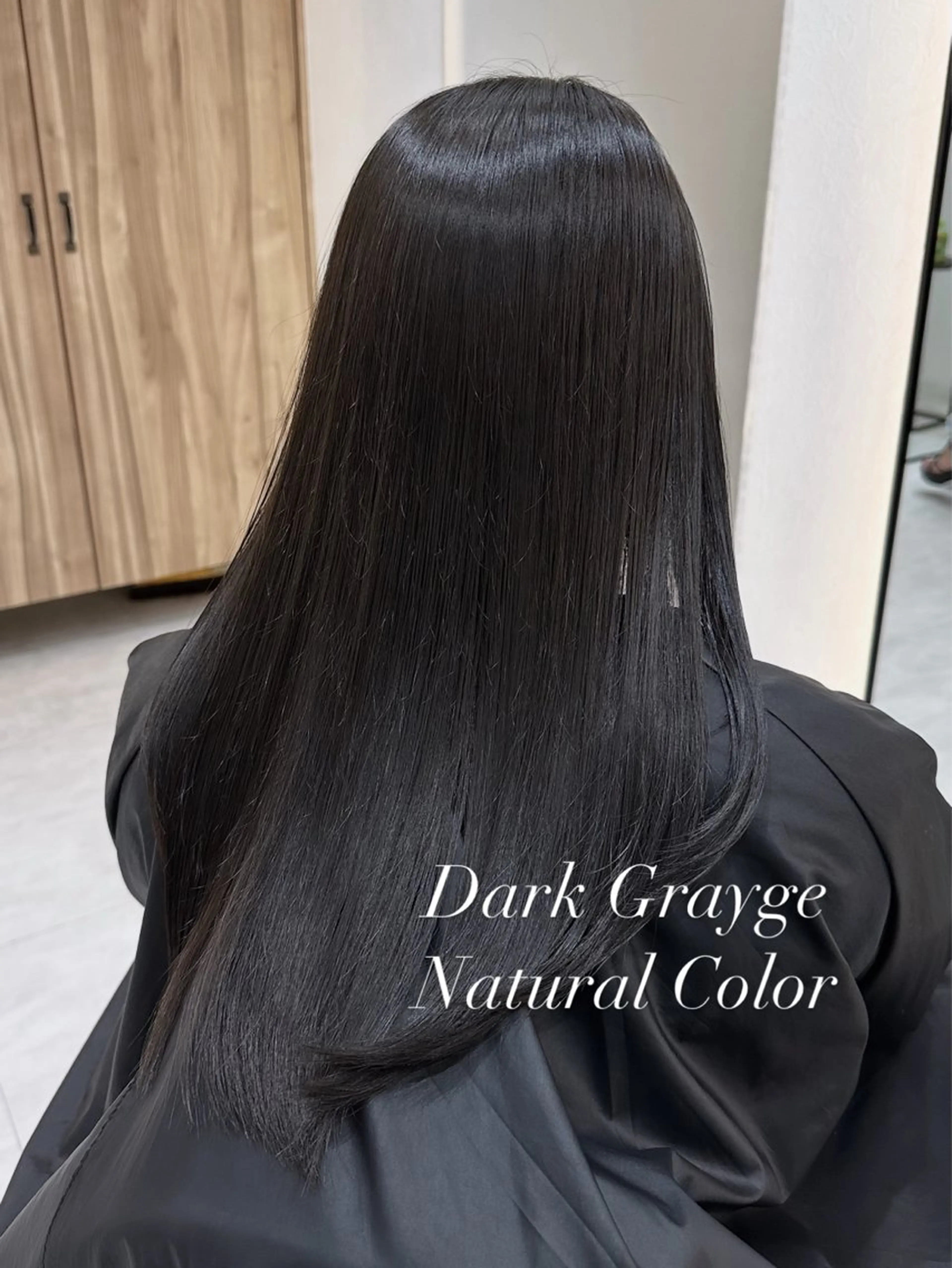 ロング カラー 赤み消し/オリーブ カーキ/福田れんのヘアスタイル