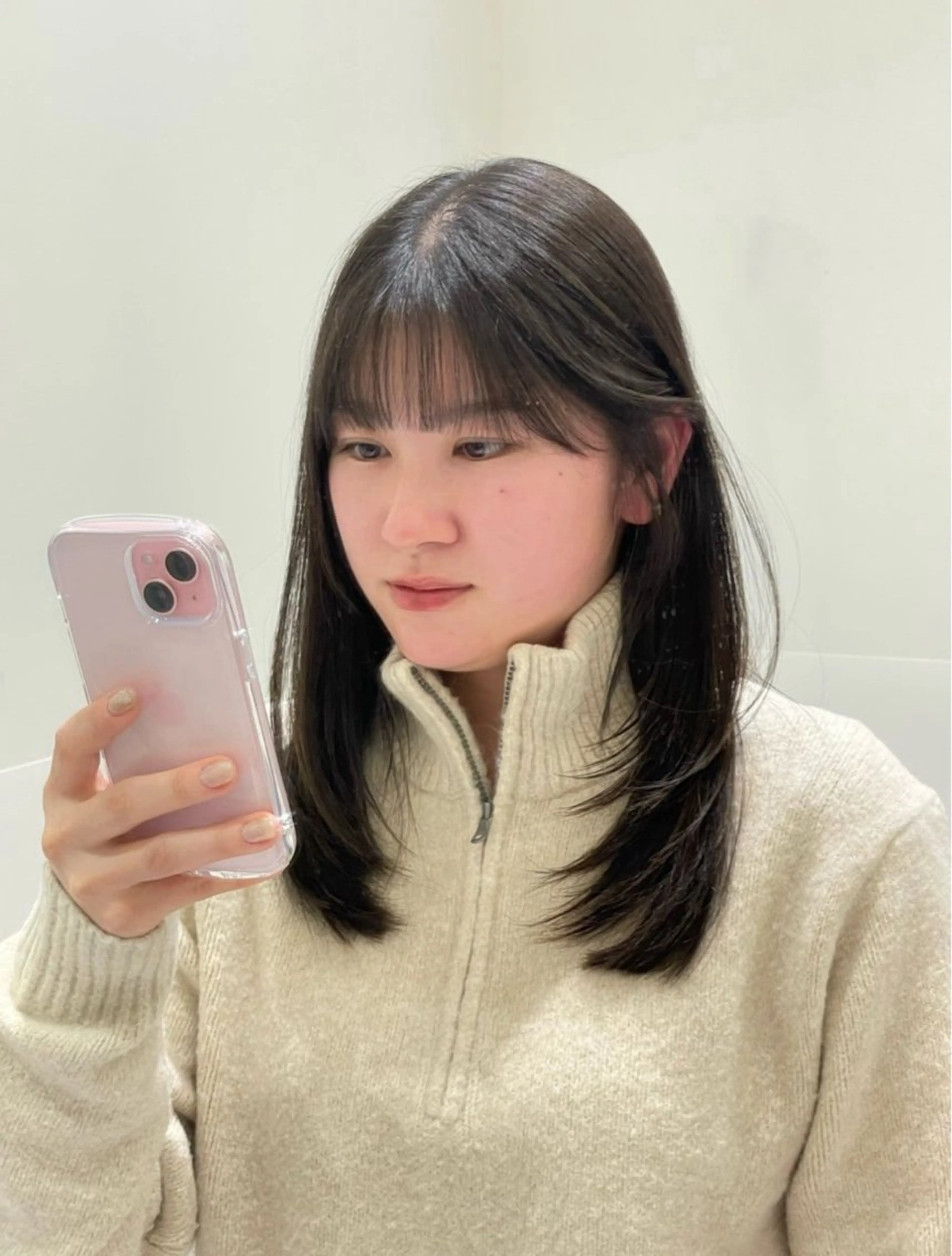 ミディアム 韓国風ヘア レイヤーカット カット ヘアカラー トリートメント ❤︎︎韓国ヘア❤︎︎ 𝑺𝒉𝒊𝒉𝒐のヘアスタイル