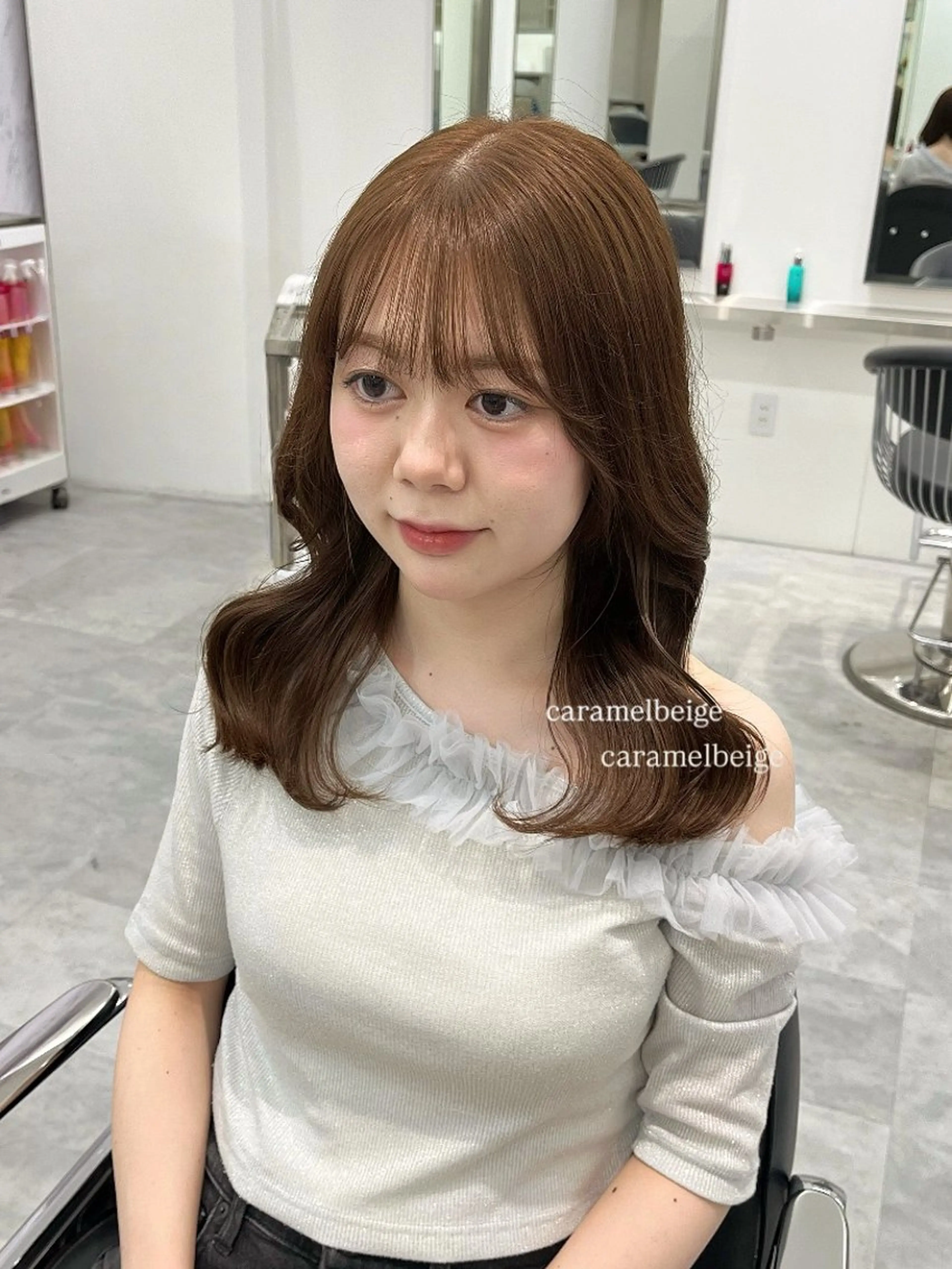 セミロング カラー ヘアカラー ParveMix ♡白神みやびのヘアスタイル