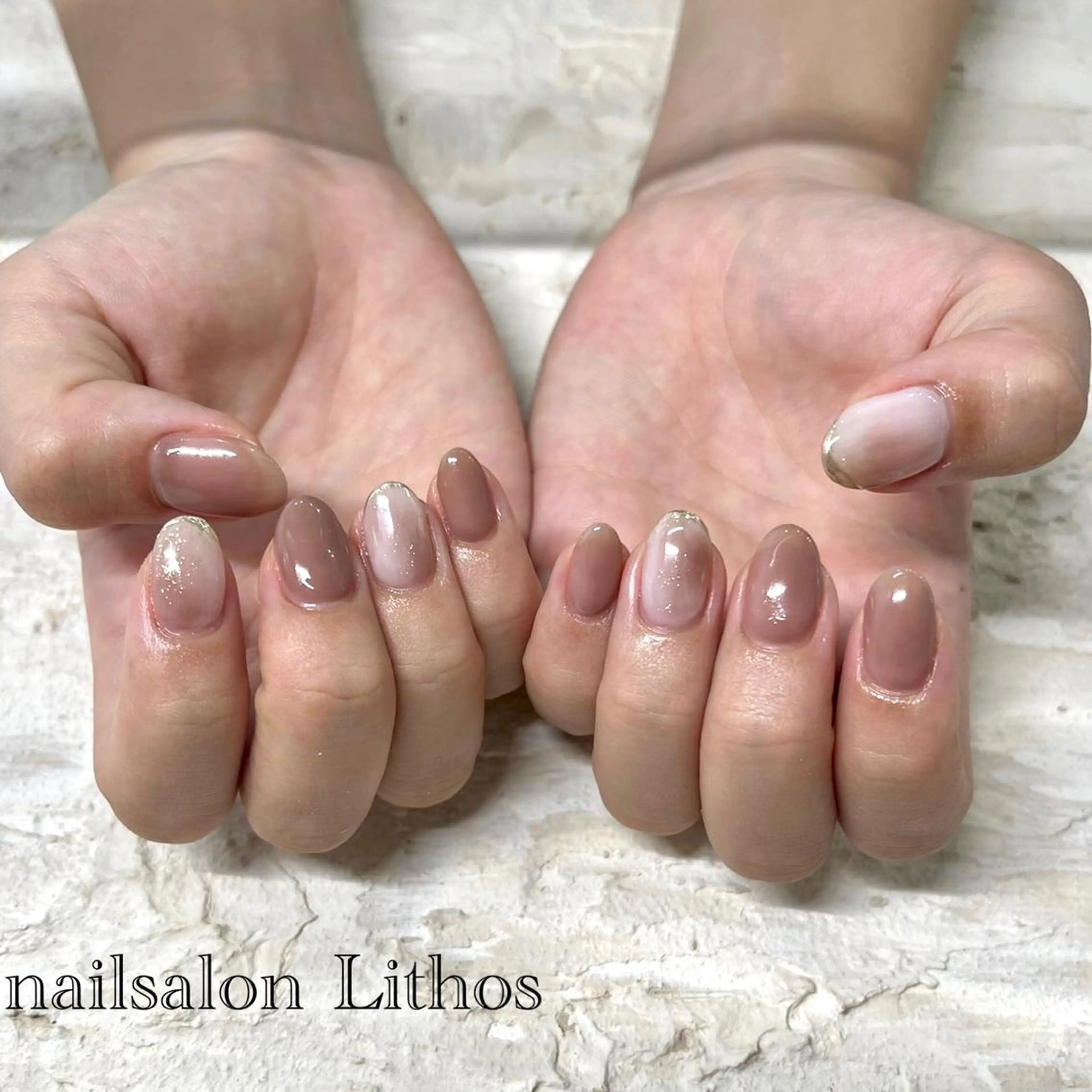 ネイル ピンク ピンクベージュ ハンドネイル nailsalon Lithos所属・nailsalon Recontreのネイルデザイン