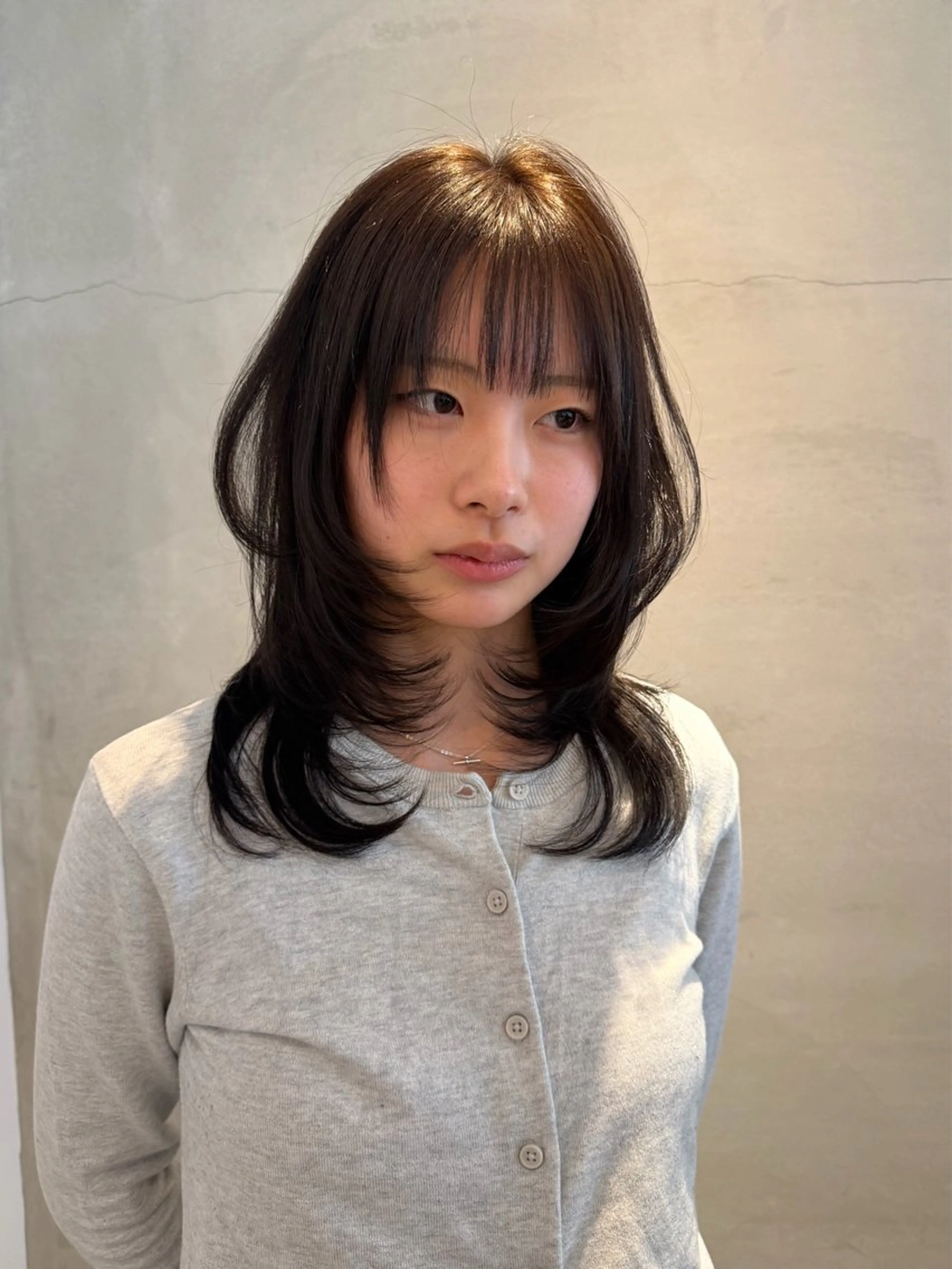 ミディアム キッズ カット トリートメント オリーブカラー🫒/ ハッシュカット/みゆのヘアスタイル