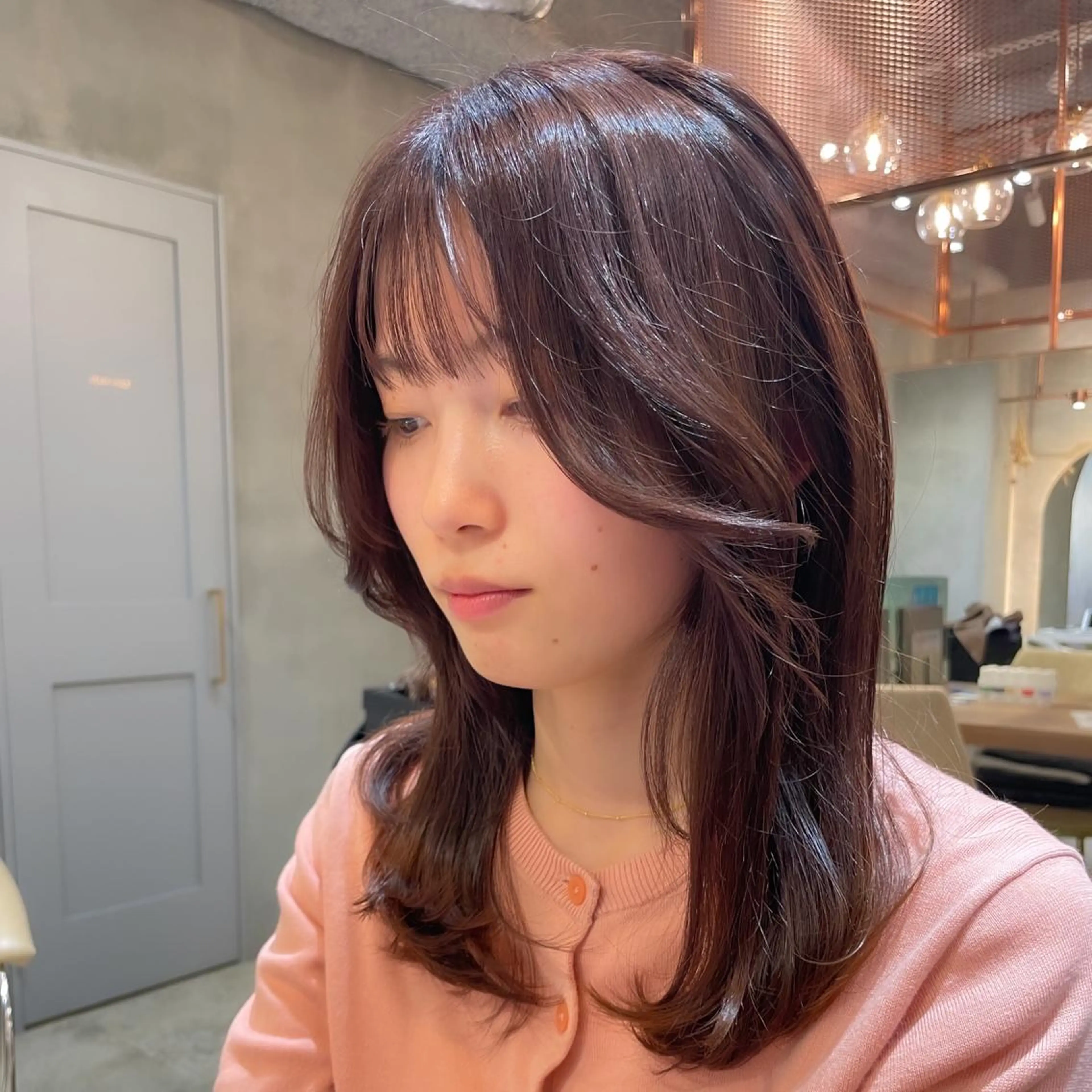 セミロング カット ヘアカラー トリートメント レイヤー/韓国ヘア 縮毛矯正🫧鈴木颯のヘアスタイル