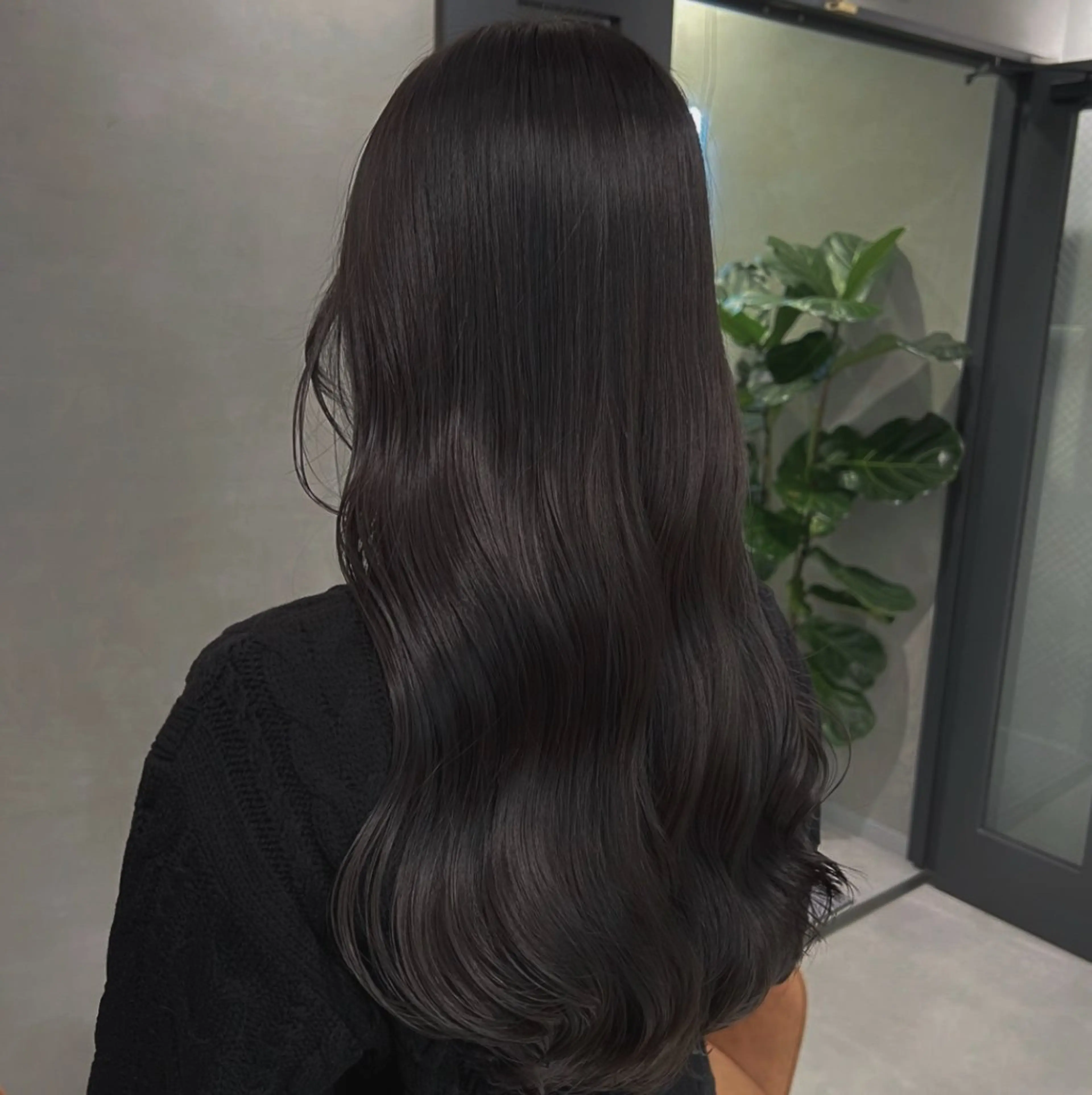 ロング カット ヘアカラー トリートメント 🫧オリーブ/赤み消 し/暗髪🫧野本麗奈のヘアスタイル