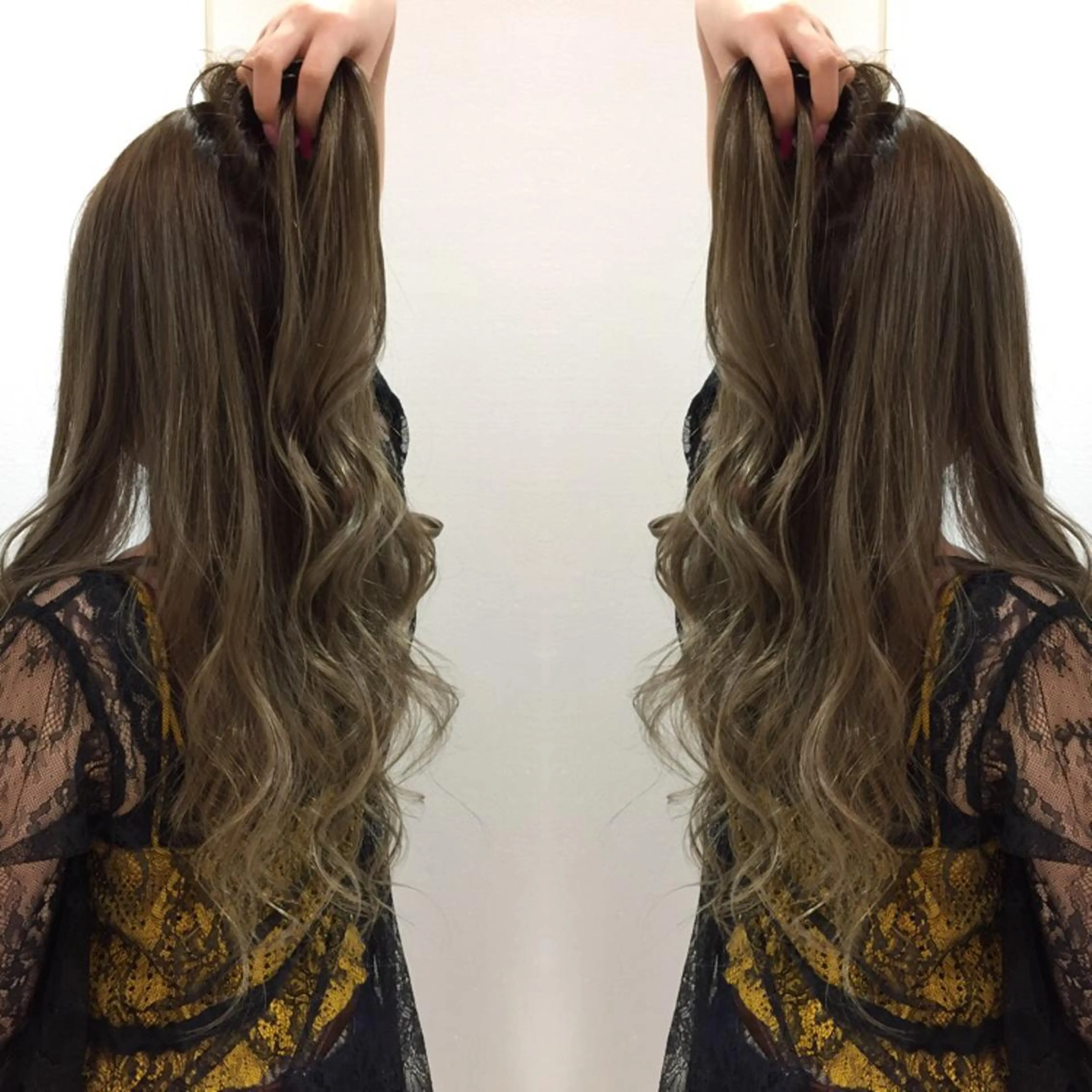 セミロング カラー ヘアアレンジ アッシュ ベージュカラー 髪質改善特化サロン ICONIQ天神店のヘアスタイル