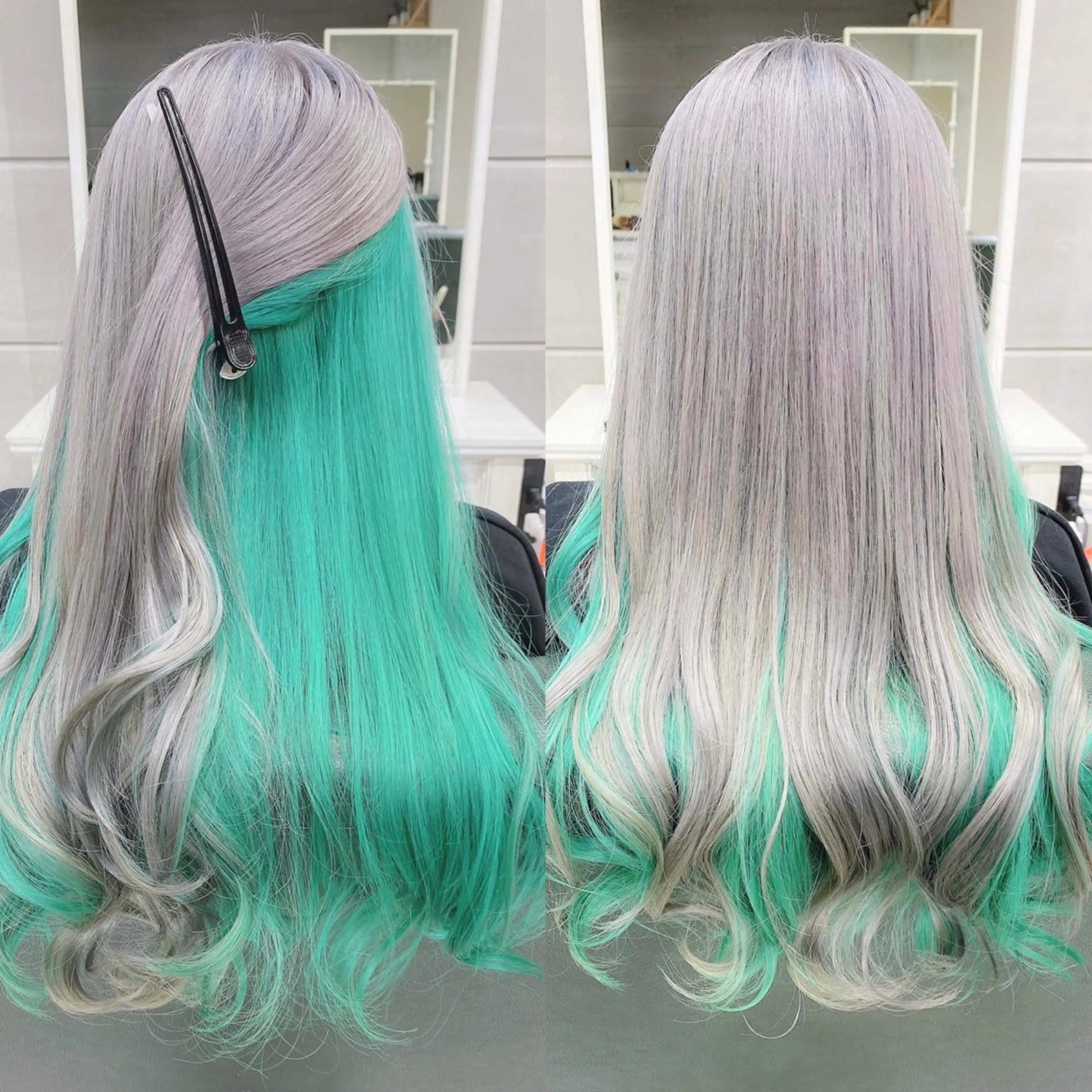 ロング カラー ヘアアレンジ ブリーチ ケアブリーチ 透明感カラー デザインカラー ハイトーンカラー 𝐑𝐈𝐍𝐊𝐀 🐷🖤のヘアスタイル