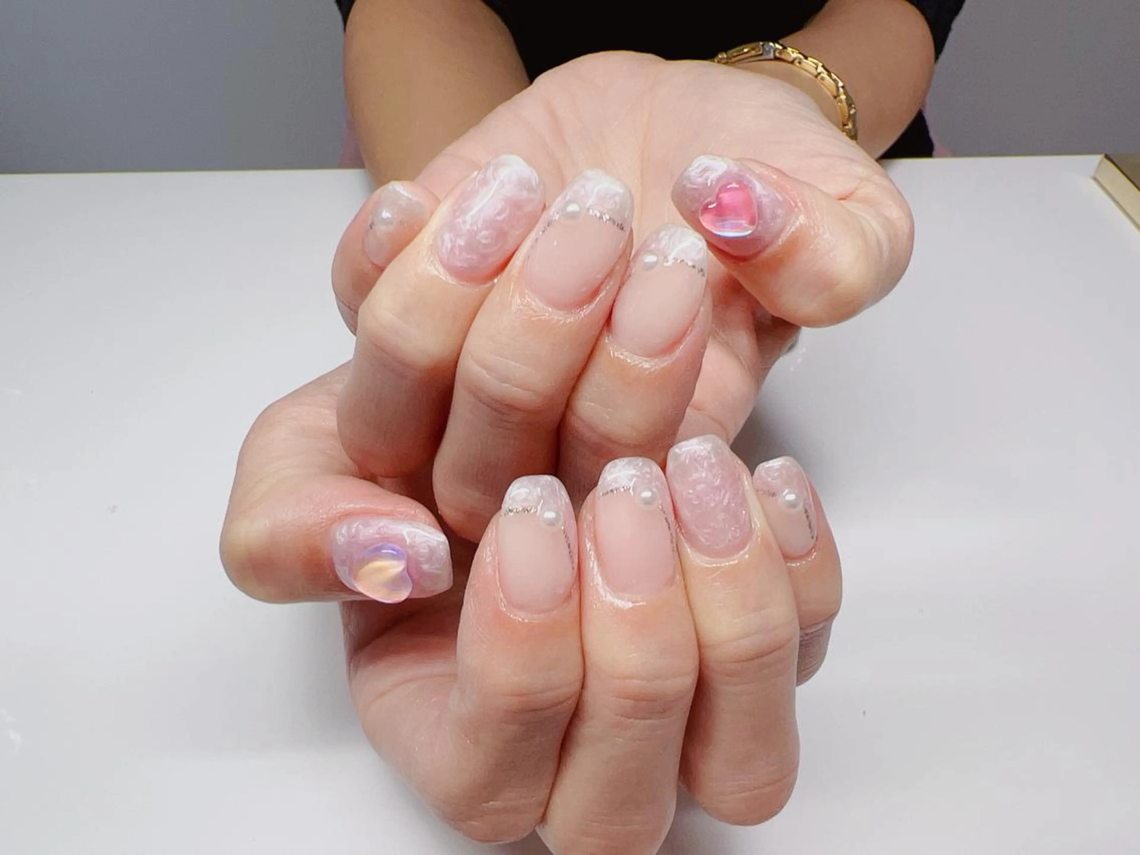 ネイル ハート ハンドネイル YUYI.nail salonのネイルデザイン