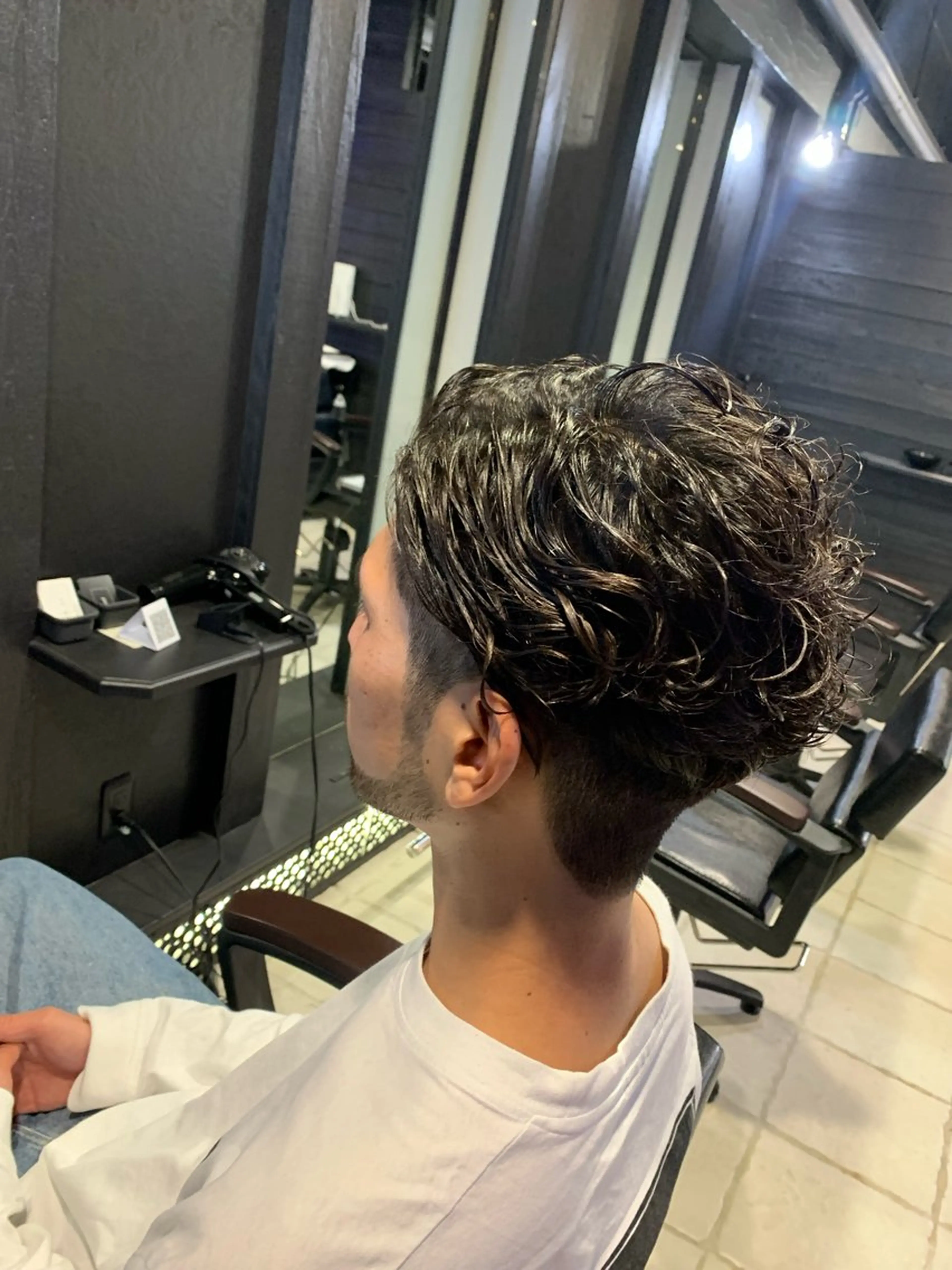 ミディアム メンズ カット パーマ ヘアセット メンズパーマ/難波/ 心斎橋　室園亮佑のヘアスタイル