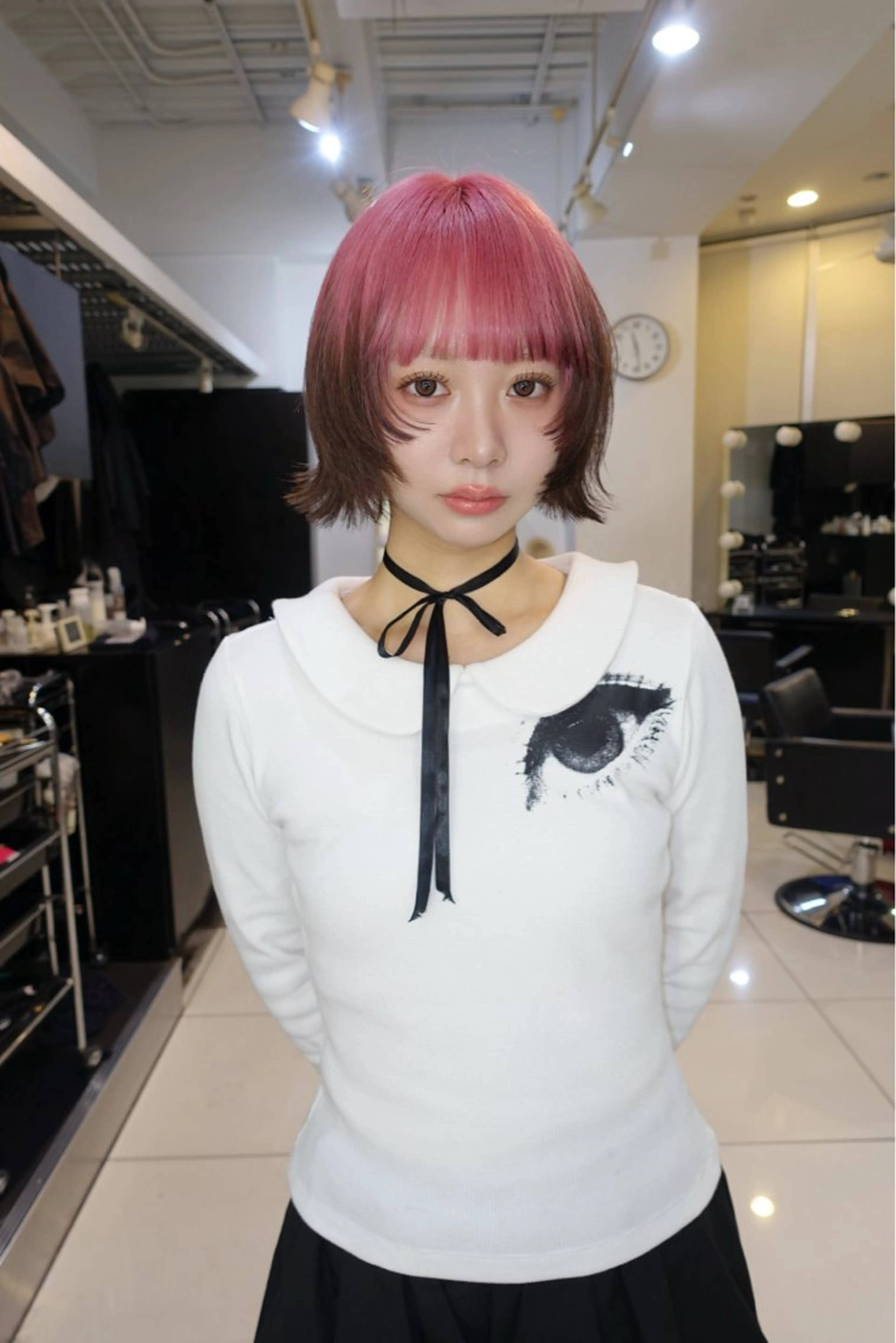 ショート カラー ボブ.顔周りカット カット/ユキカのヘアスタイル