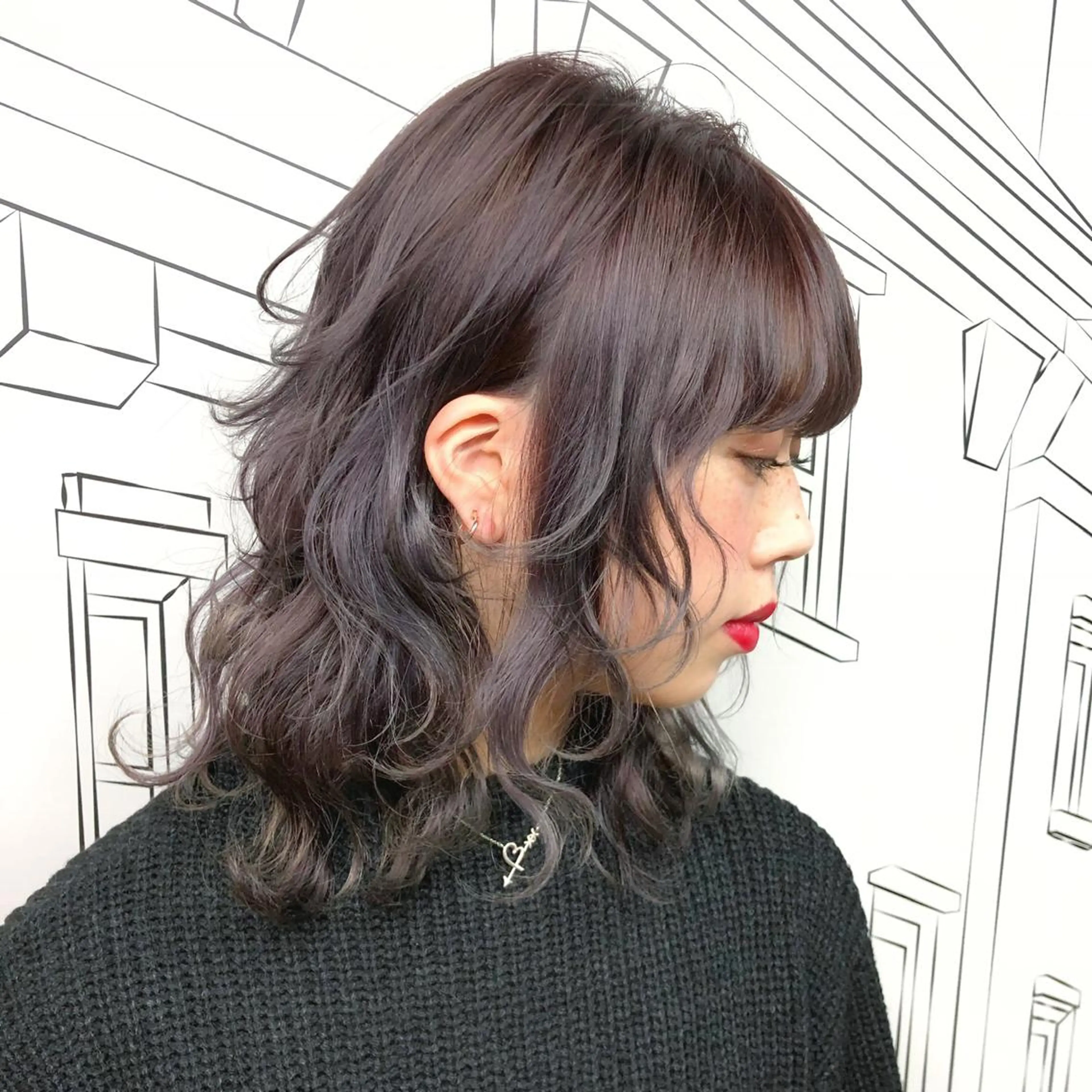 ミディアム カラー アッシュ ラベンダーカラー ラベンダーアッシュ レイヤー⭐️カラー ⭐️平川雅史のヘアスタイル