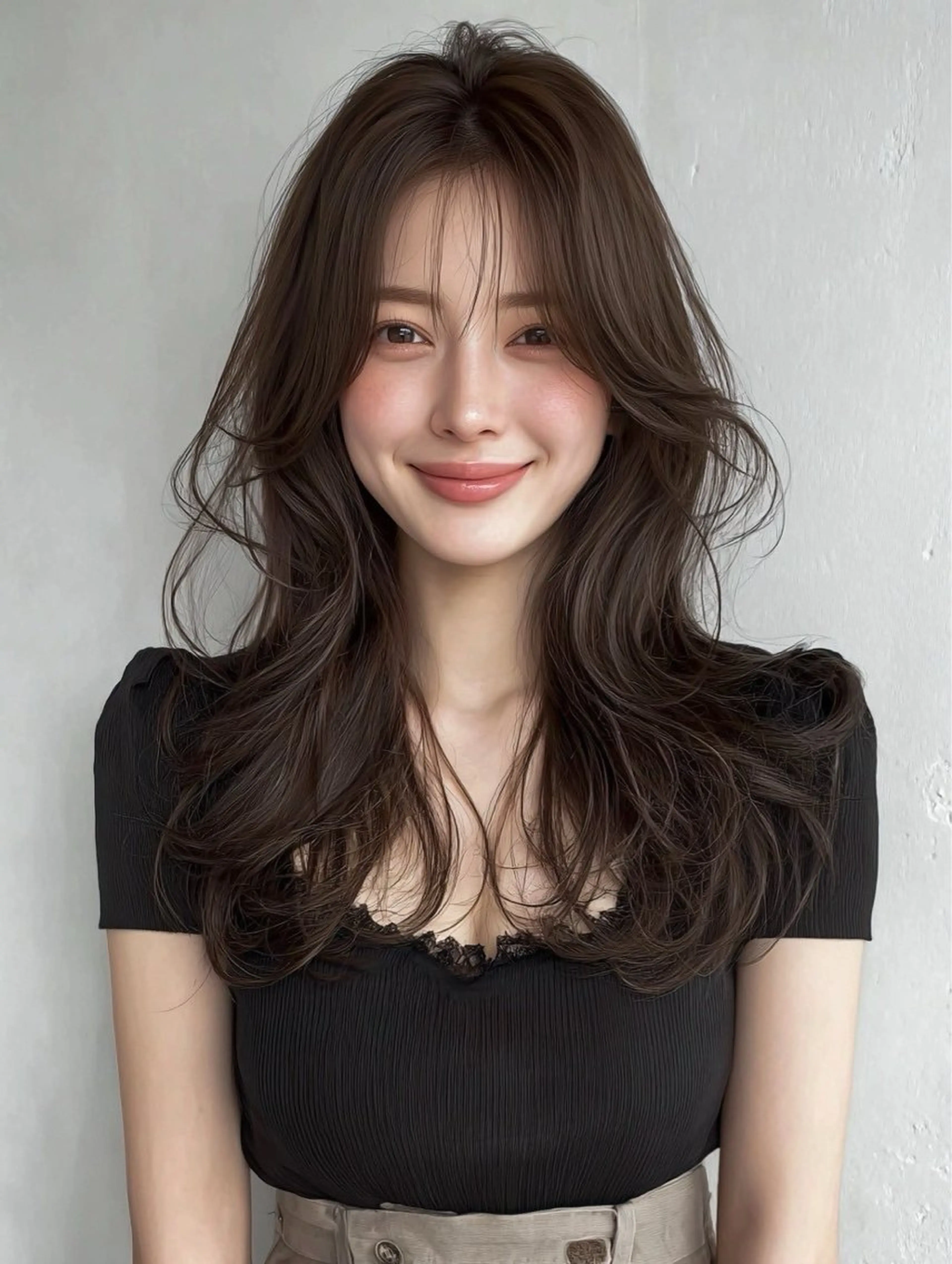 ロング カラー 髪質改善 韓国風ヘア カット ヘアカラー トリートメント 天王寺髪質改善なら よしみさん✨のヘアスタイル