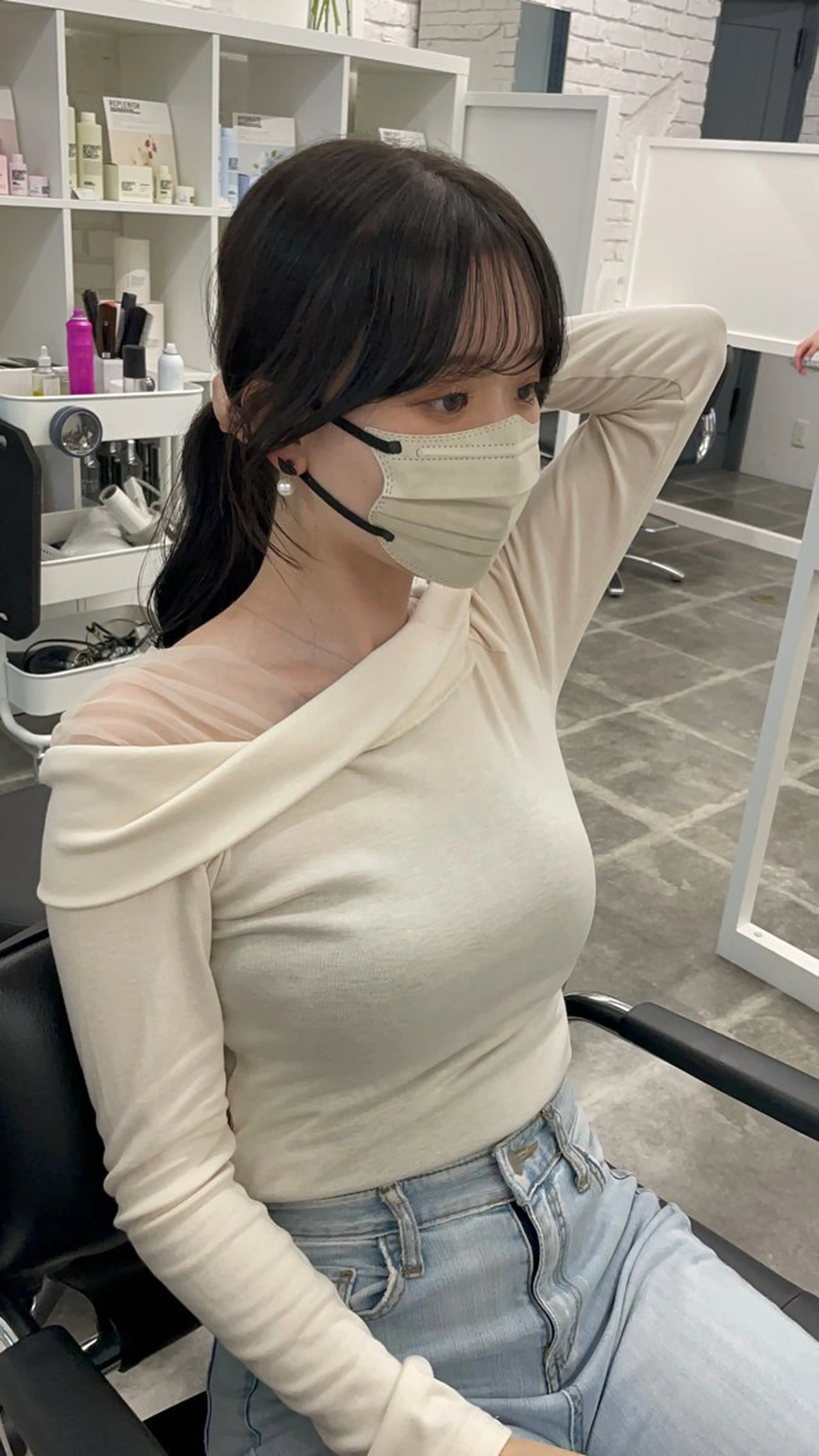 ロング 韓国風ヘア レイヤーカット 小顔カット カット トリートメント 尚弥/顔まわりの神様 レイヤー/韓国風のヘアスタイル