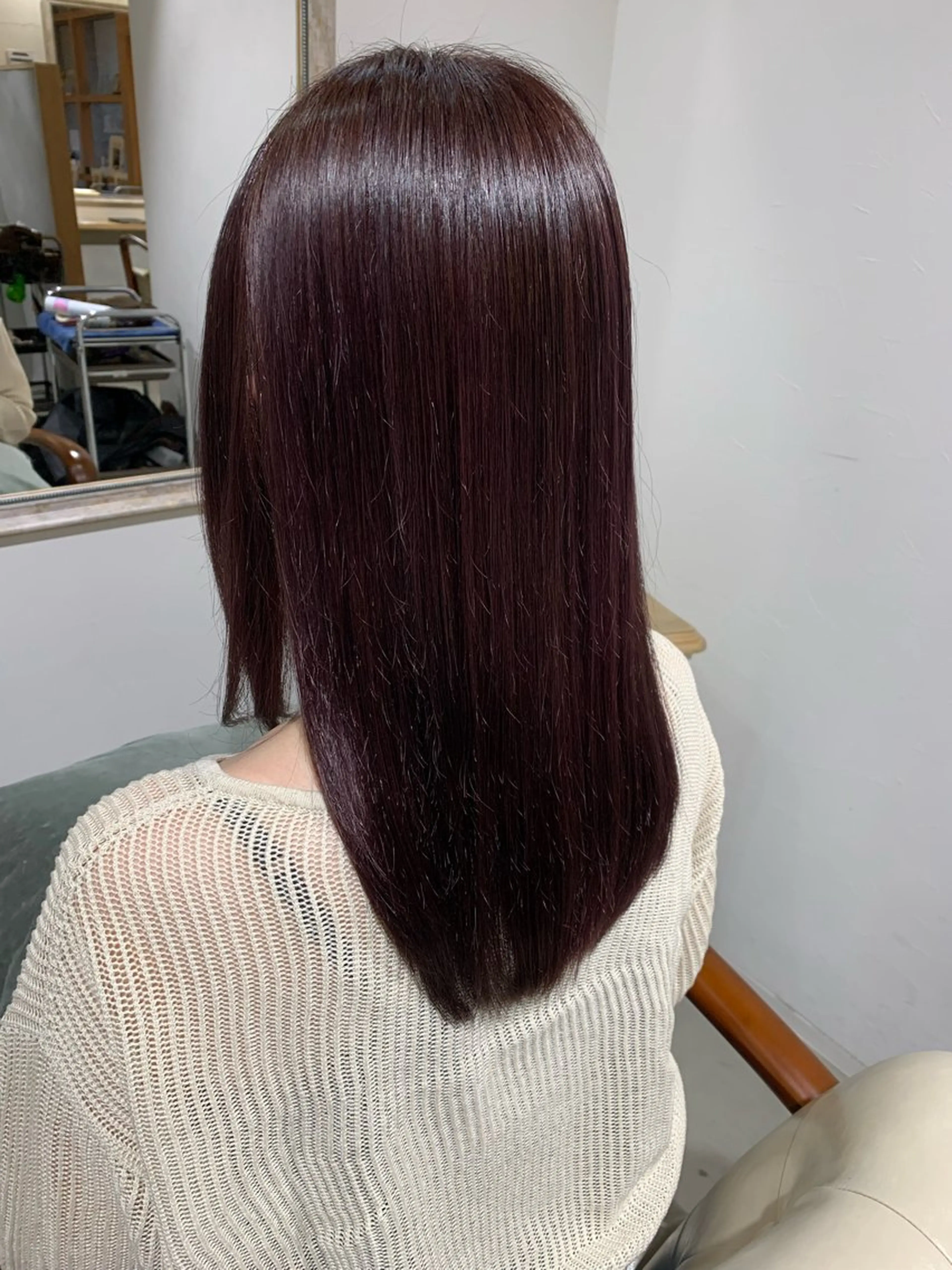 ロング カラー ブラウンカラー ピンクカラー ピンクブラウン 福永 ちひろのヘアスタイル