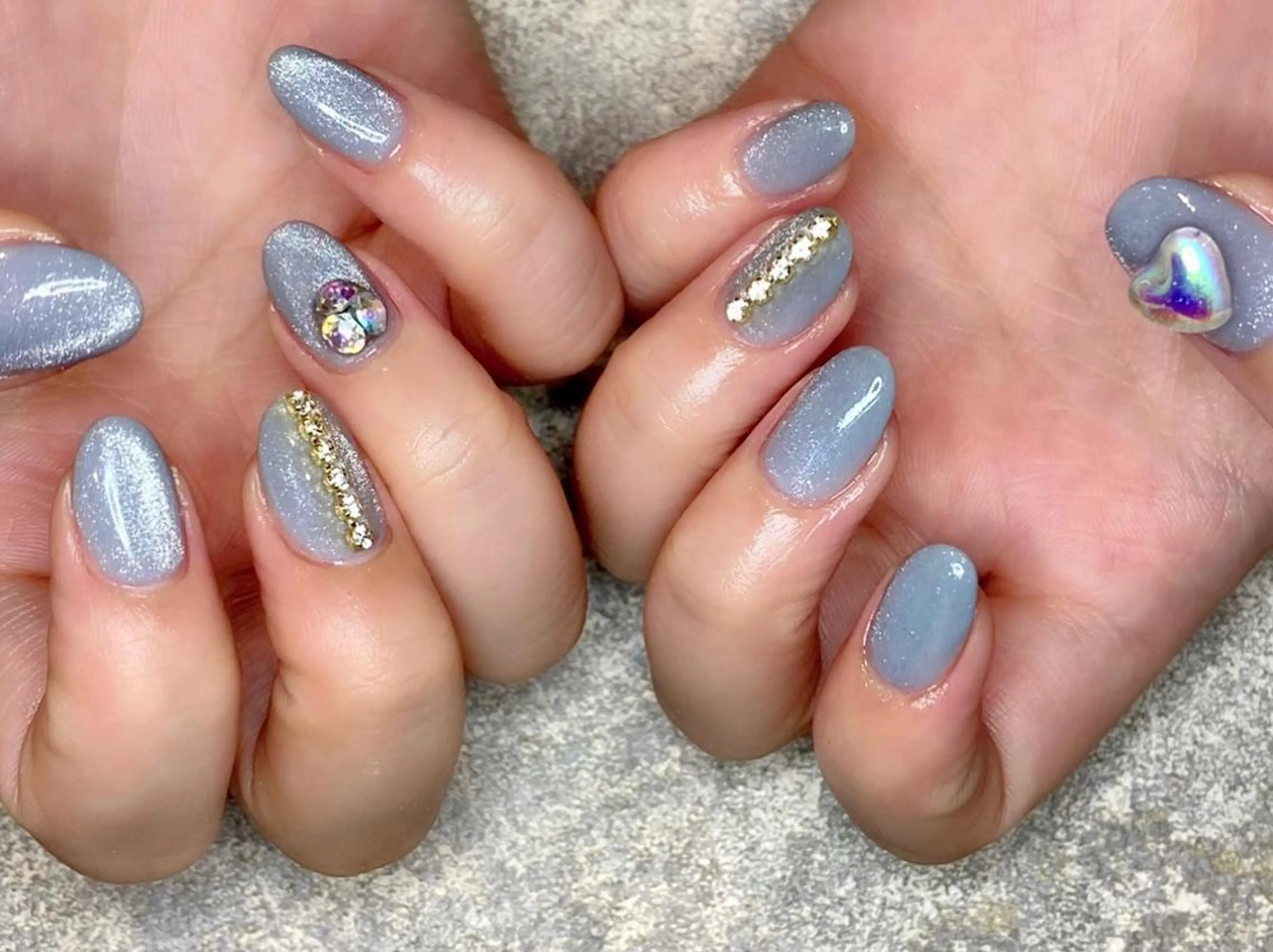 ネイル ジェルネイル マグネットネイル ストーンネイル Lino+ ネイル&よもぎ蒸しのネイルデザイン