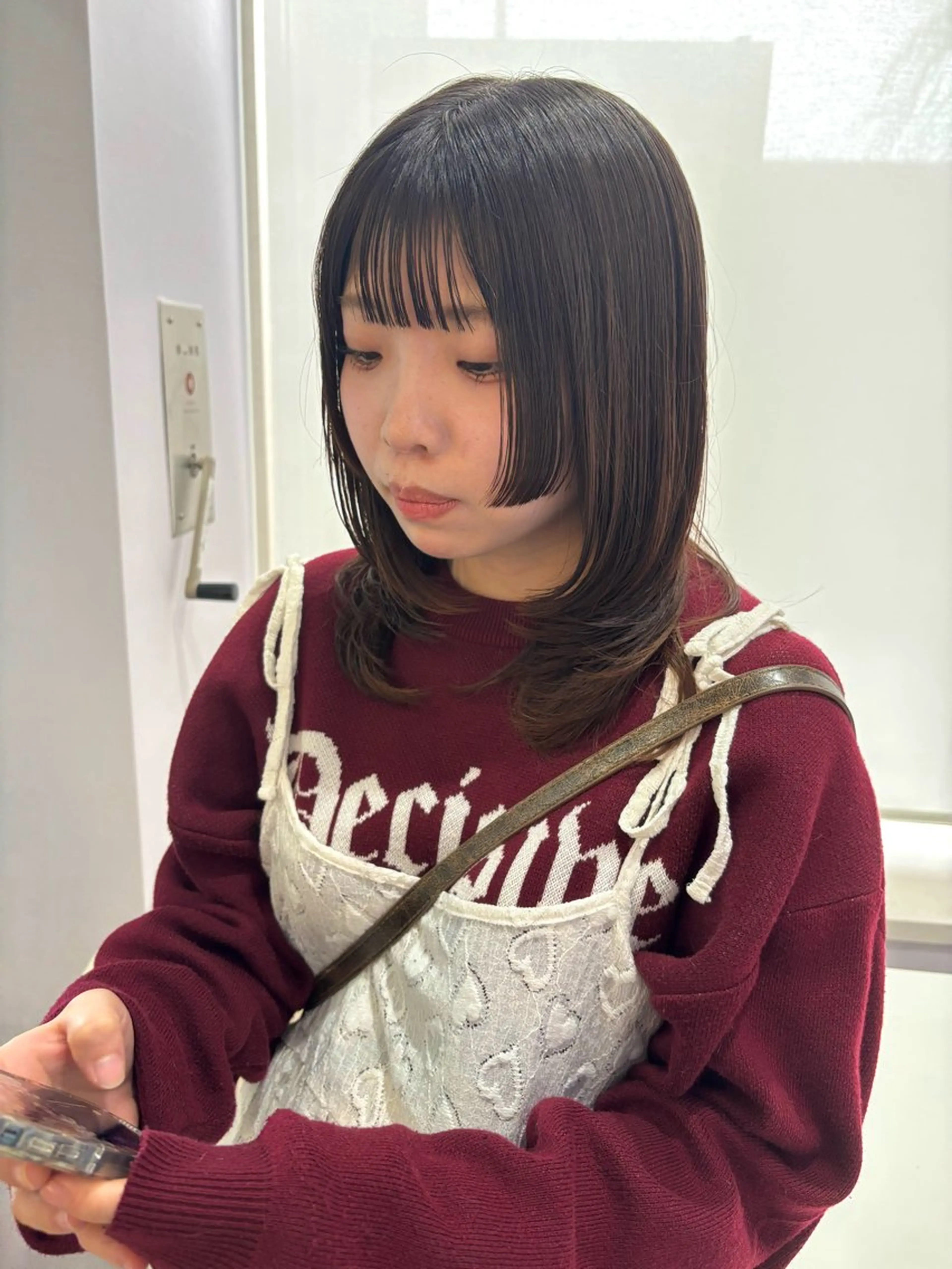 ミディアム 姫カット レイヤーカット カット トリートメント 新井 広之のヘアスタイル