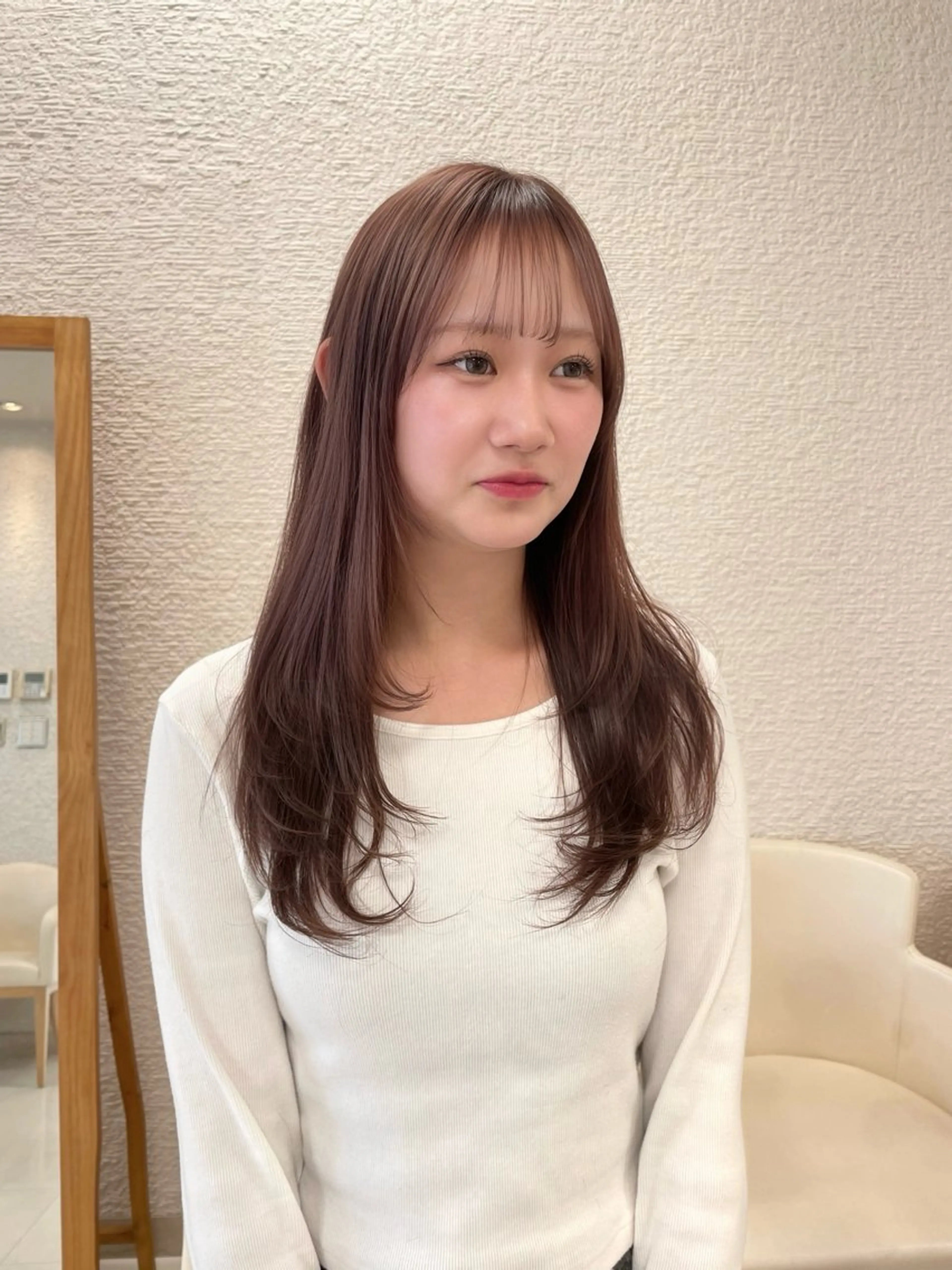 ロング 透明感ワンカラー🎀 レイヤー/AOのヘアスタイル