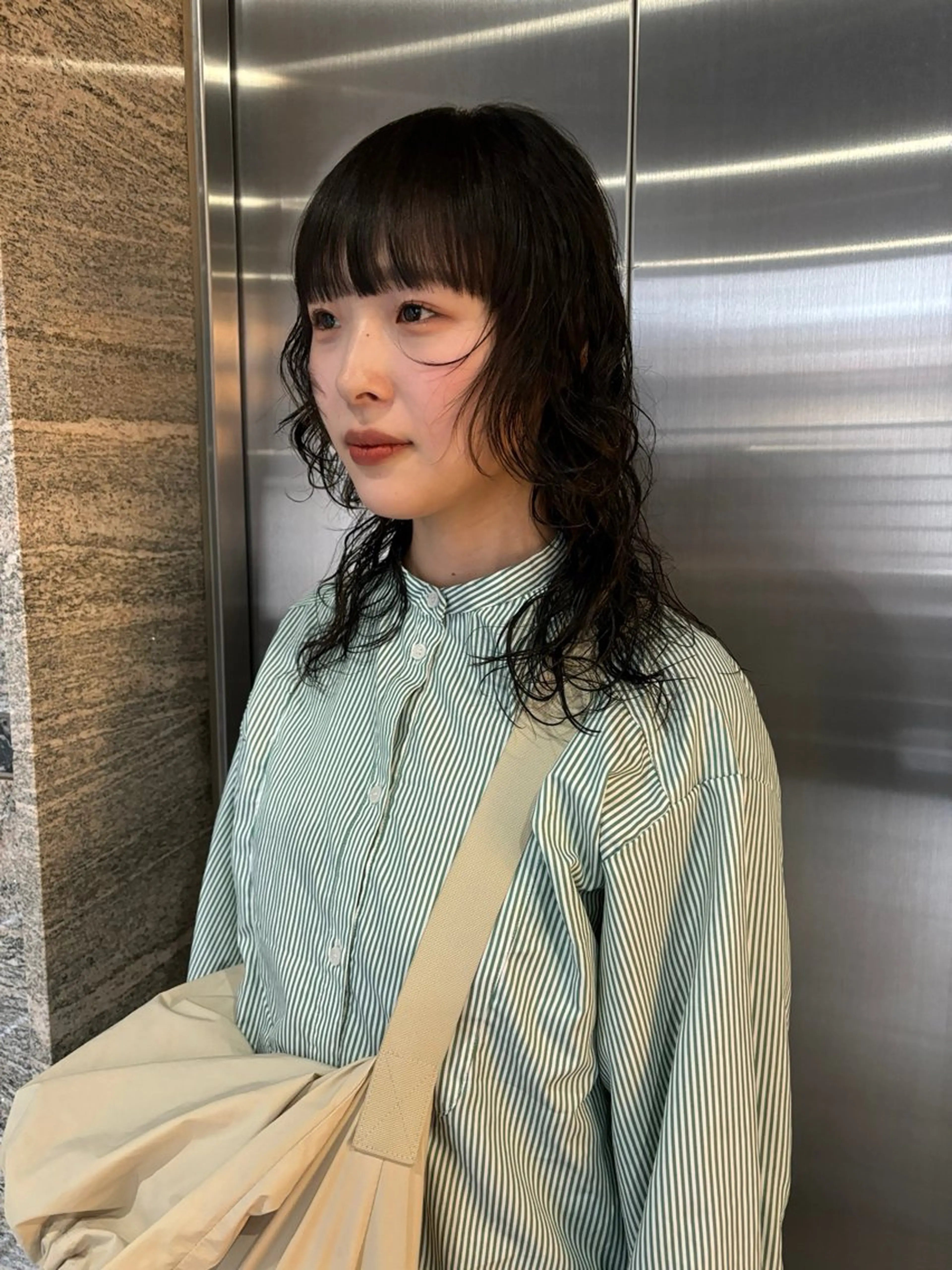 ミディアム パーマ カット パーマ satsuki 暖色・ブラウンカラーのヘアスタイル